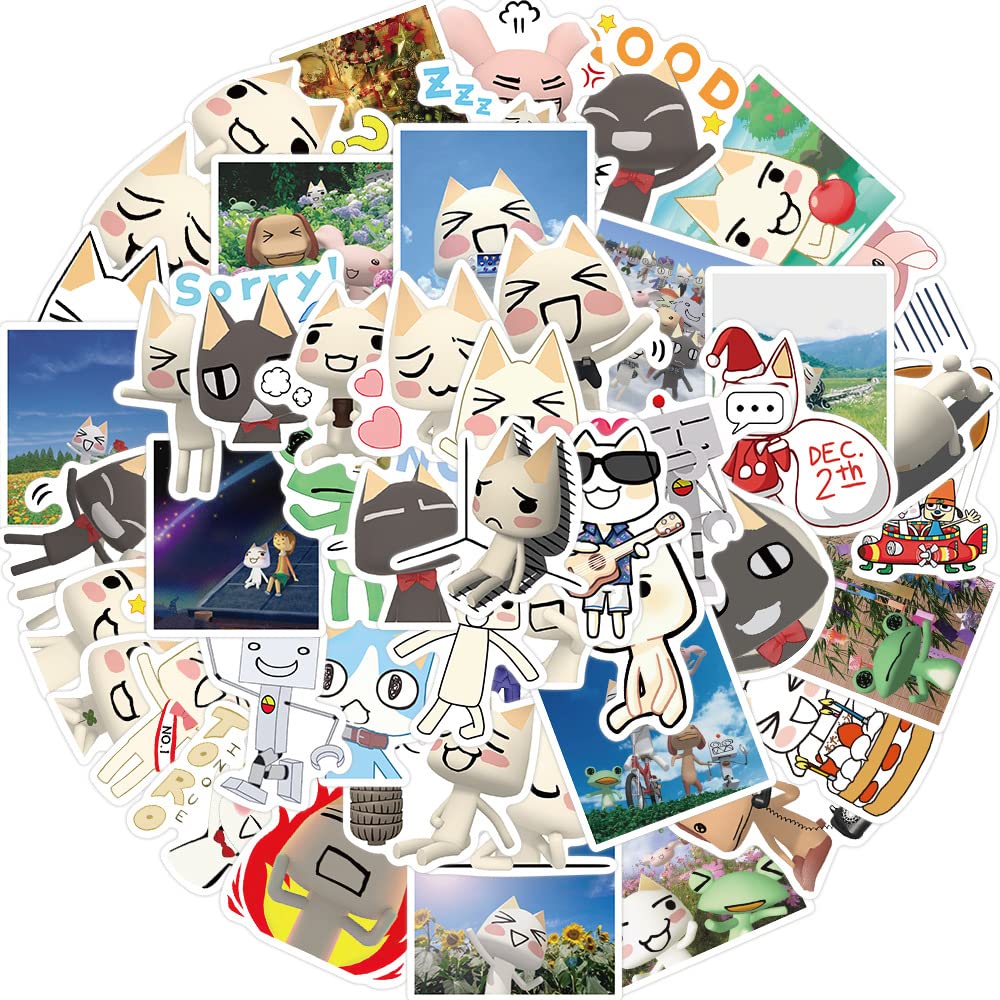50Pcs Inoue Toro Stickers Cute Cartoon Cats Stickers For Kids Water Botle,Funny Meme Cool Game Stickers Vinyl Waterproof Decals