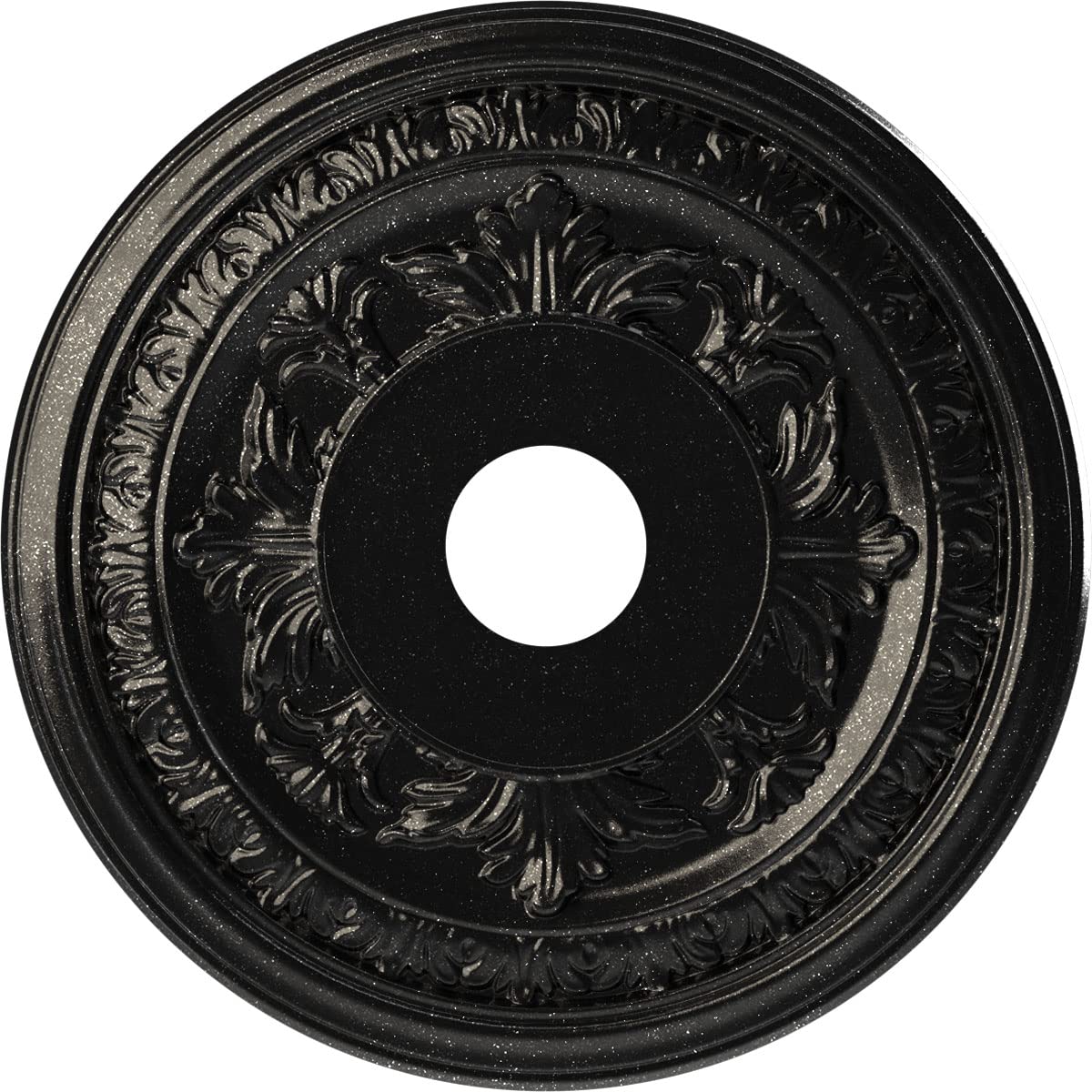 Ekena Millwork Cmp19Baagx Baltimore Thermoformed Pvc Ceiling Medallion (Fits Canopies Up To 7 3/4''), 19''Od, Textured Metallic