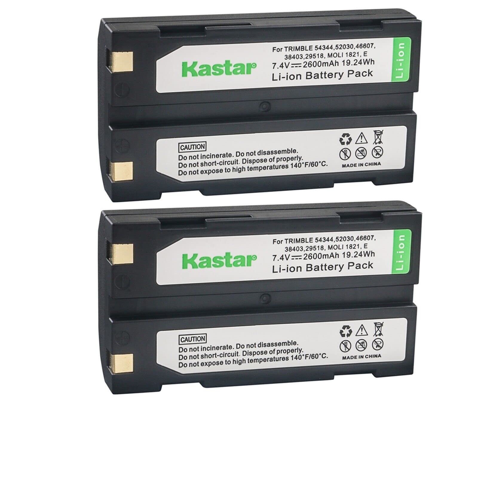 Kastar D-Li1 Battery 2-Pack Replacement for Trimble 29518, 46607, 52030, 54344, 38403, 5700, 5800, 92600, R4, R6, R7, R8, R8 GPS