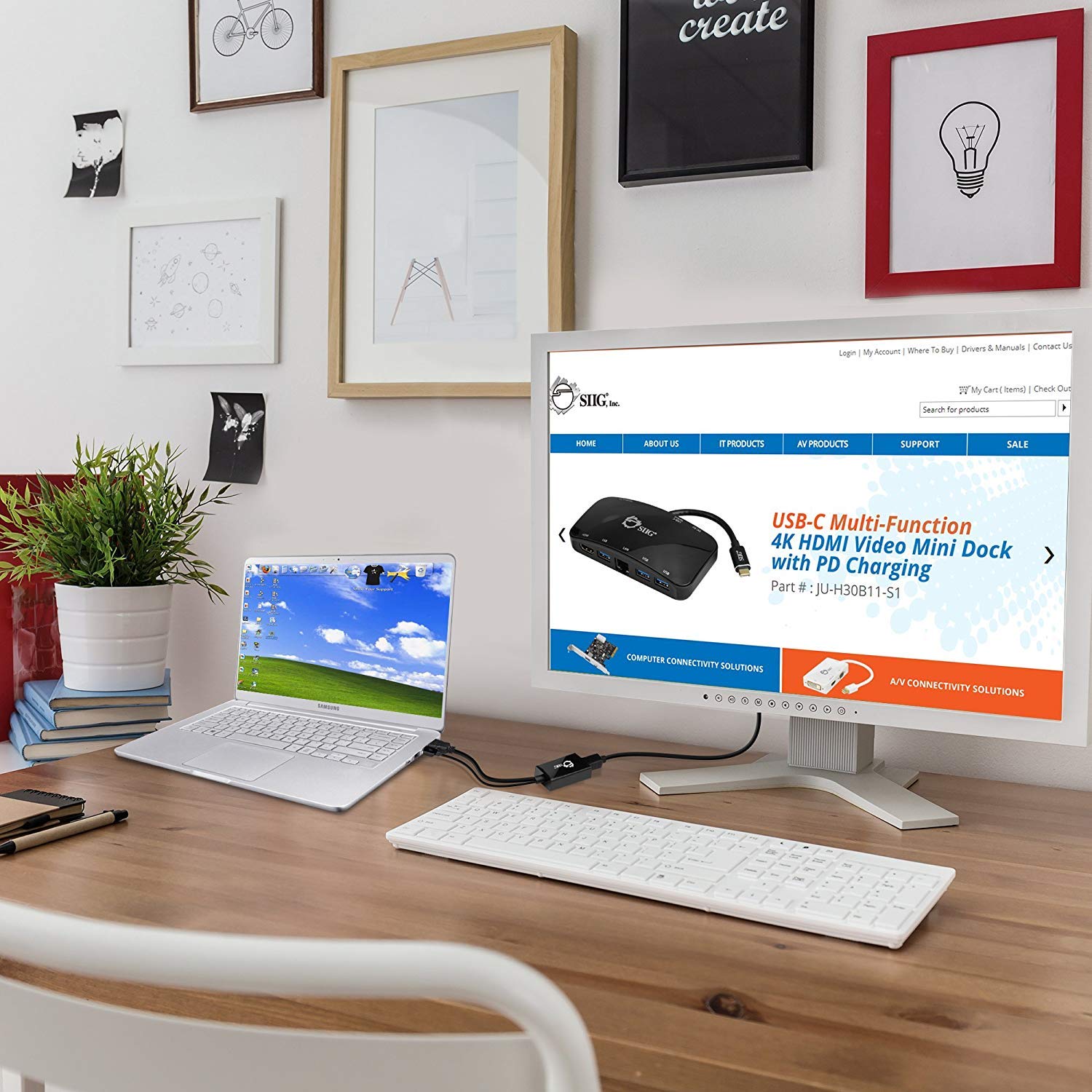 Siig 4Kx2K Hdmi To Displayport Converter Adapter For Hdmi Equipped Systems To Connect To Dp, Compliant With Hdmi 1.4, Dp 1.2, &