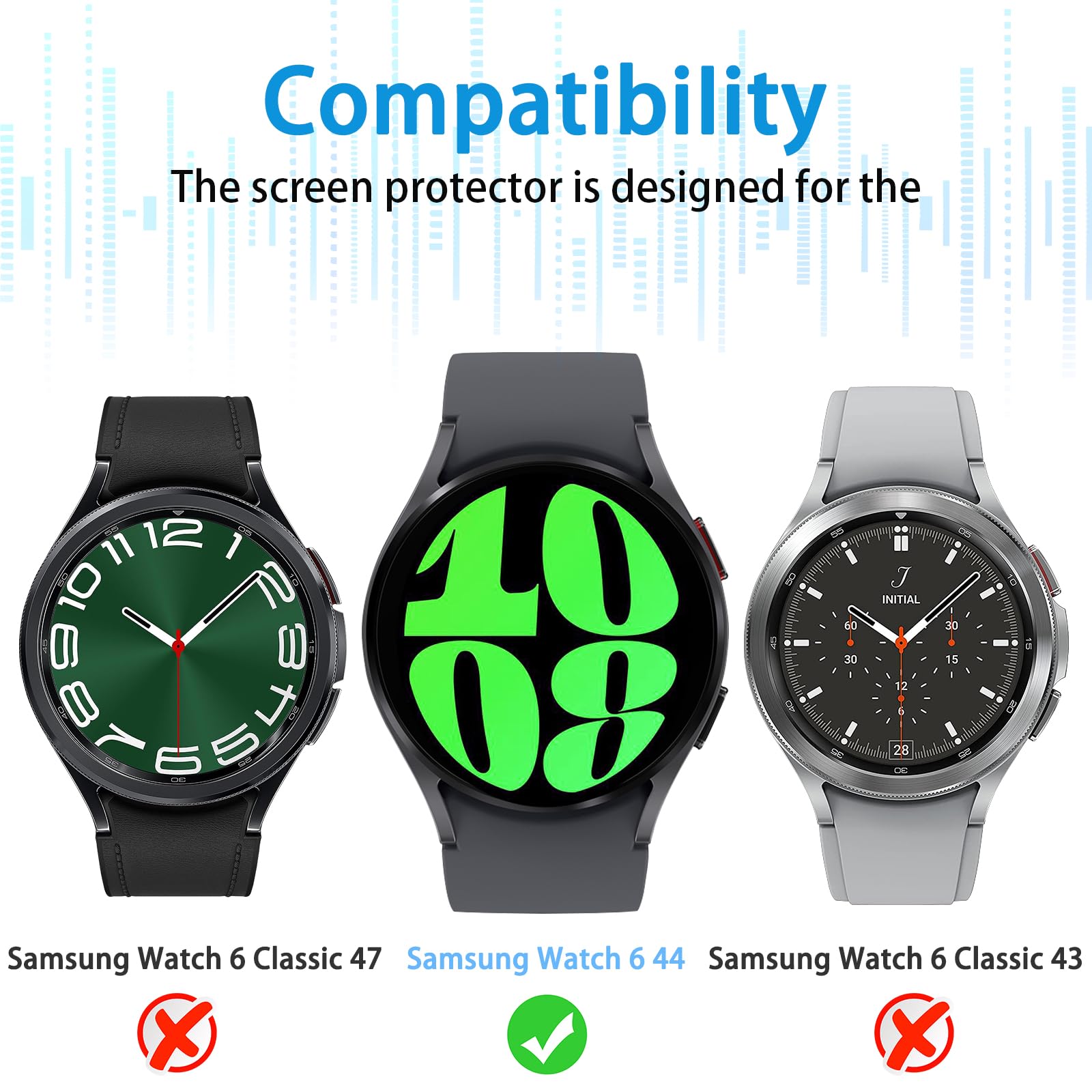 Suoman 4 Pack For Samsung Galaxy Watch 6/Galaxy Watch 7 44Mm Screen Protector Tempered Glass,[Anti Scratch] 2.5D 9H Hardness Ult
