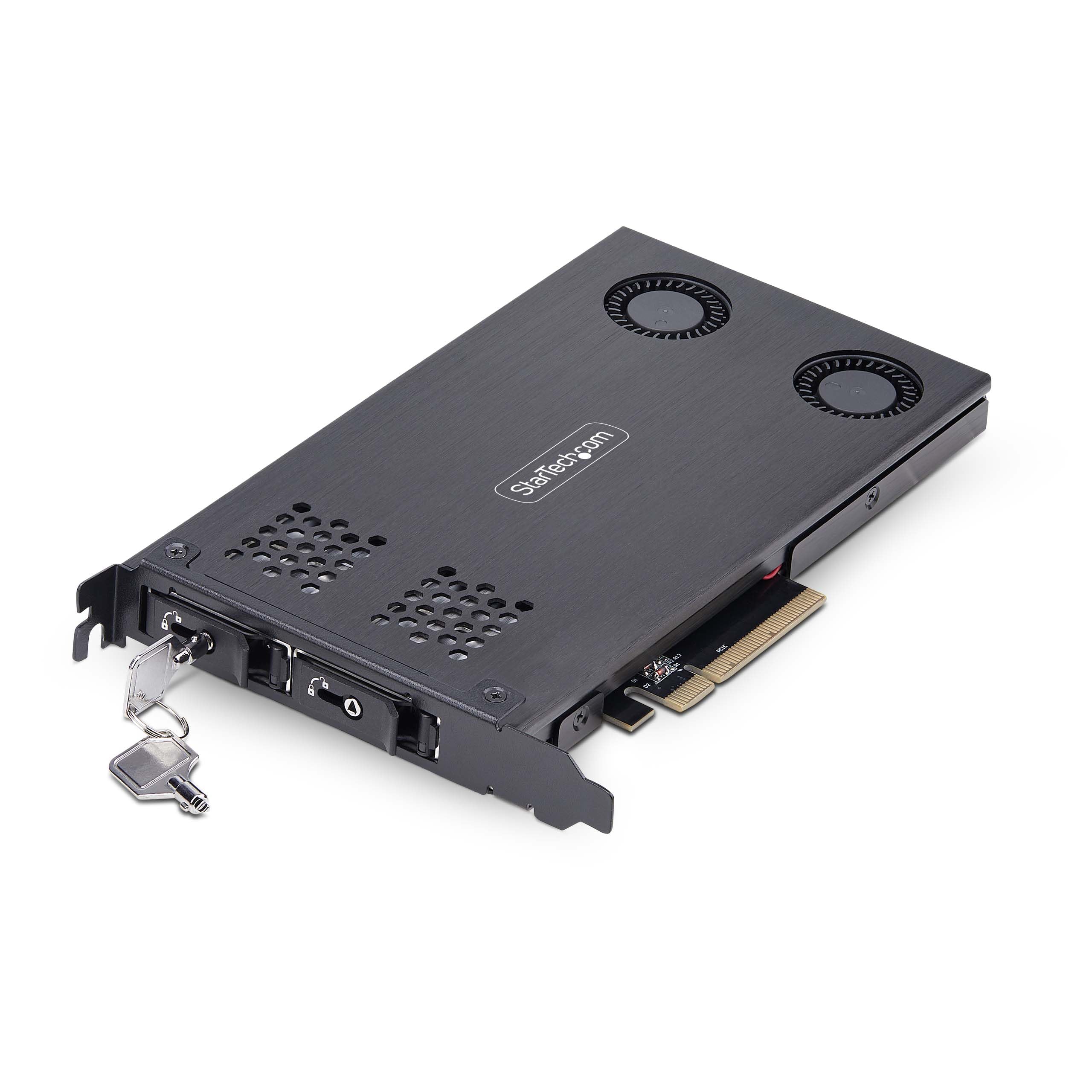 Dual-Bay M.2 Nvme Ssd To Pcie X8 Removable Mobile Rack; Bifurcation Required; To