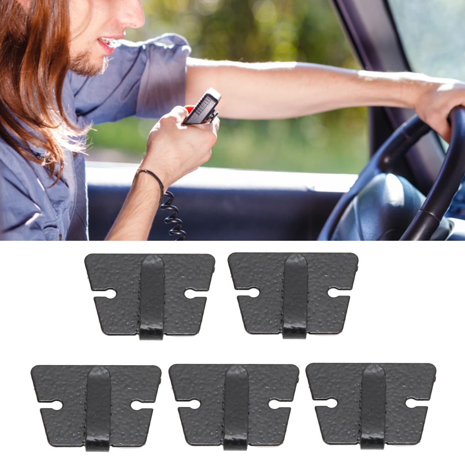 5Pcs Mic Microphone Holder Clip, Metal Car Radio Microphone Hang Up Clip Radio Mic Bracket Clamp For Icom Ic 2720H Ic 2820H, For Kenwood Tm241 Tm231, For Kt8900 8900, Etc