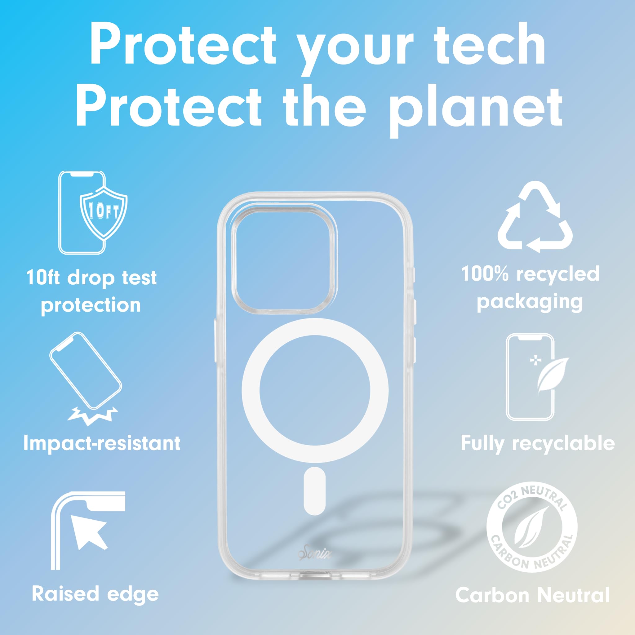 Sonix Case For Iphone 15 Pro | Compatible With Magsafe | 10Ft Drop Tested | Clear