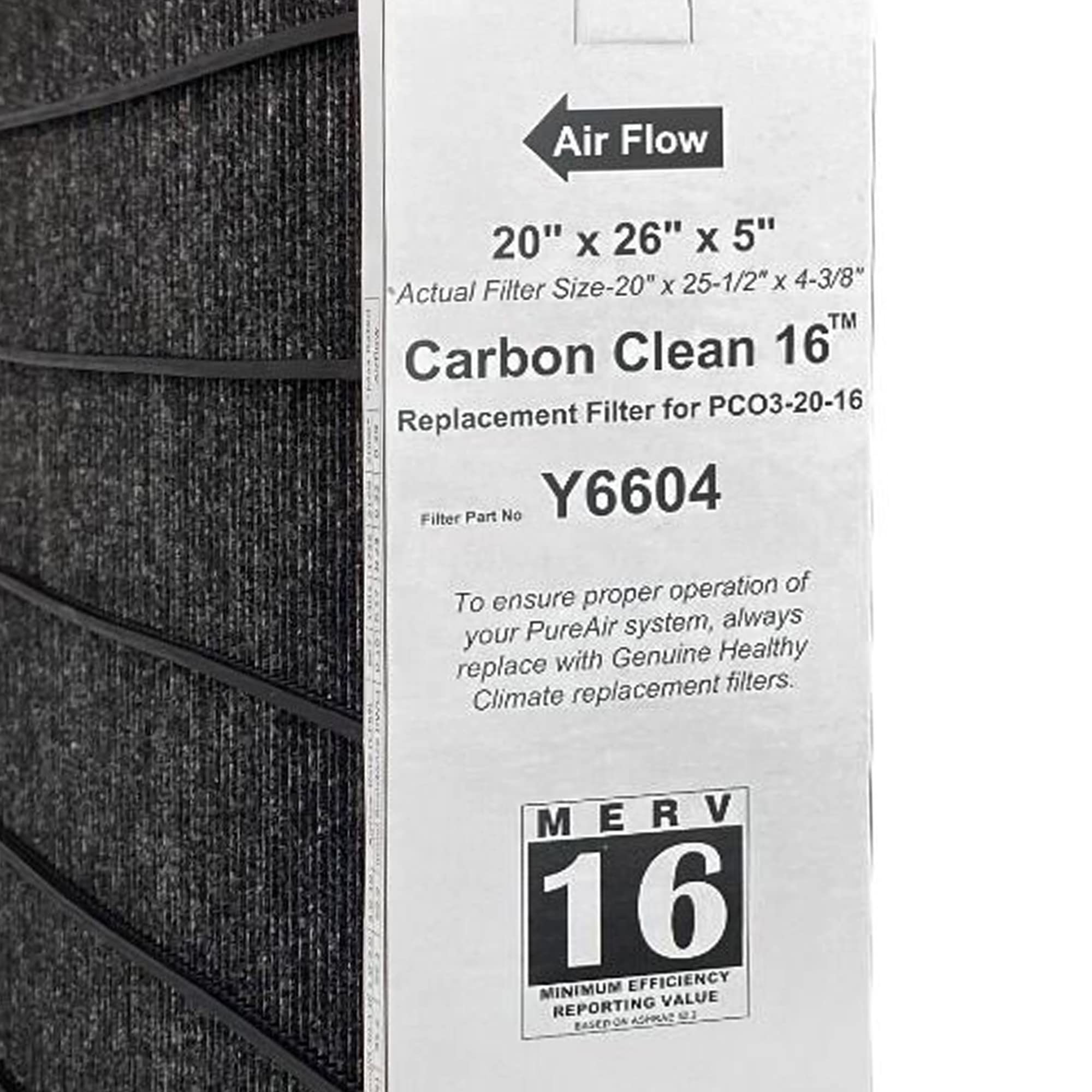 Lennox Y6604 20 X 26 X 5 Inch Merv 16 Efficient Air Filter Replacement For Pureair Pco3 20 16 Air Purifier Cleaner Purification