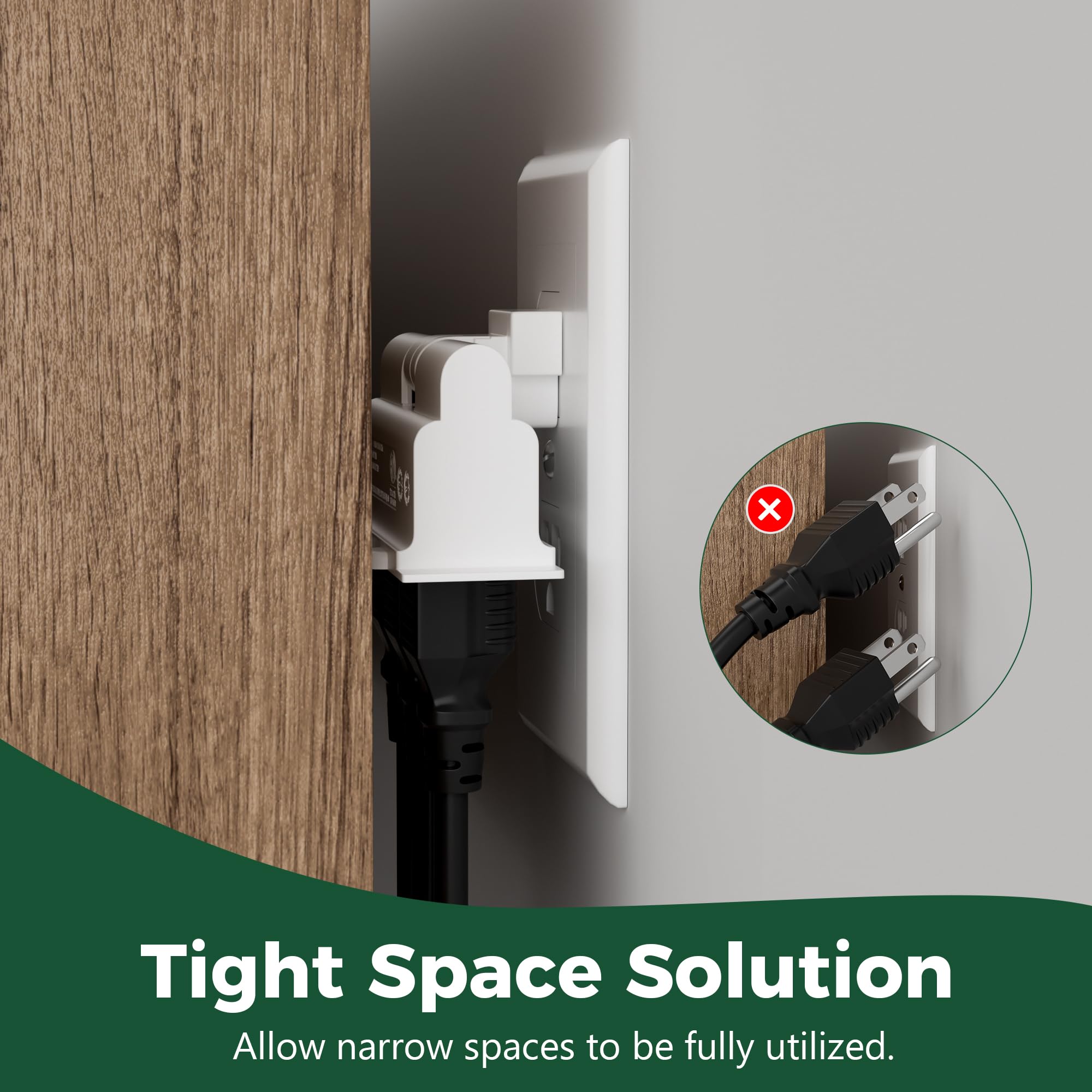 Elecan 3 Outlet Rotating Plug Wall Outlet Extender, 180 Degree Swivel Power Splitter, Multi Outlet Adatper Wall Tap, 3 Prong Gro