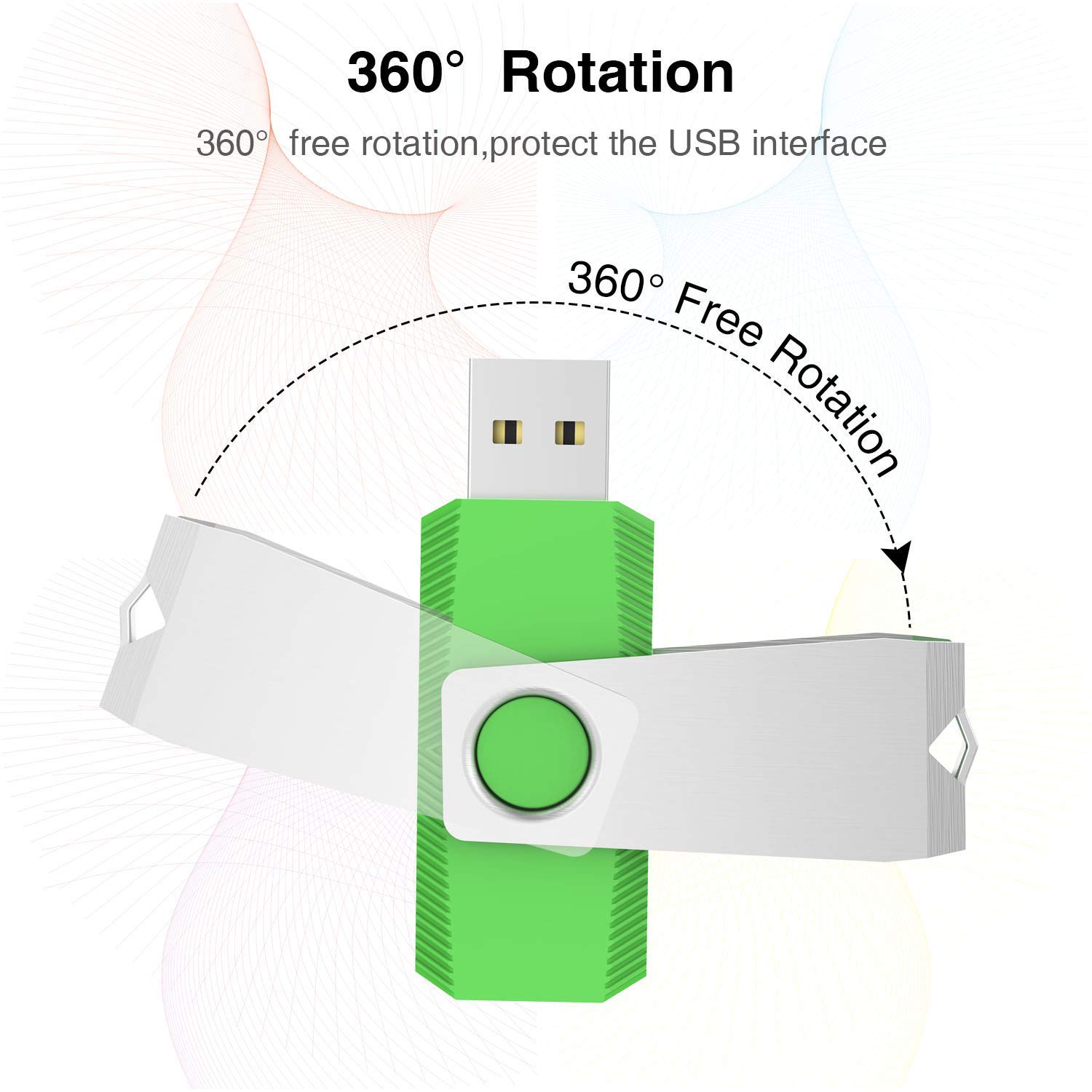Aiibe 5 Pack 64Gb Usb 3.0 Flash Drive 64Gb Usb 3.0 Drive 5 Pack Thumb Drive Memory Stick Usb Stick 64Gb (5 Mixed Colors: Black Red Cyan Green Purple)