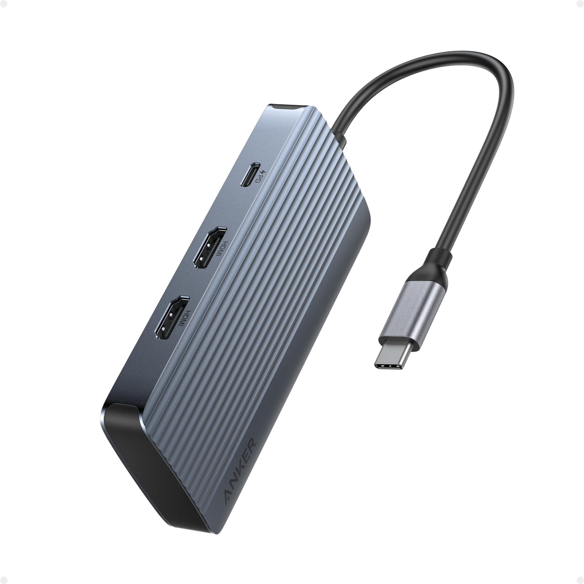 Anker 7 In 1 Usb C Hub, Dual Monitor Usb C Docking Station, Dual Hdmi Display, 100W Power Delivery, 10Gbps Data Transfers, Usb P
