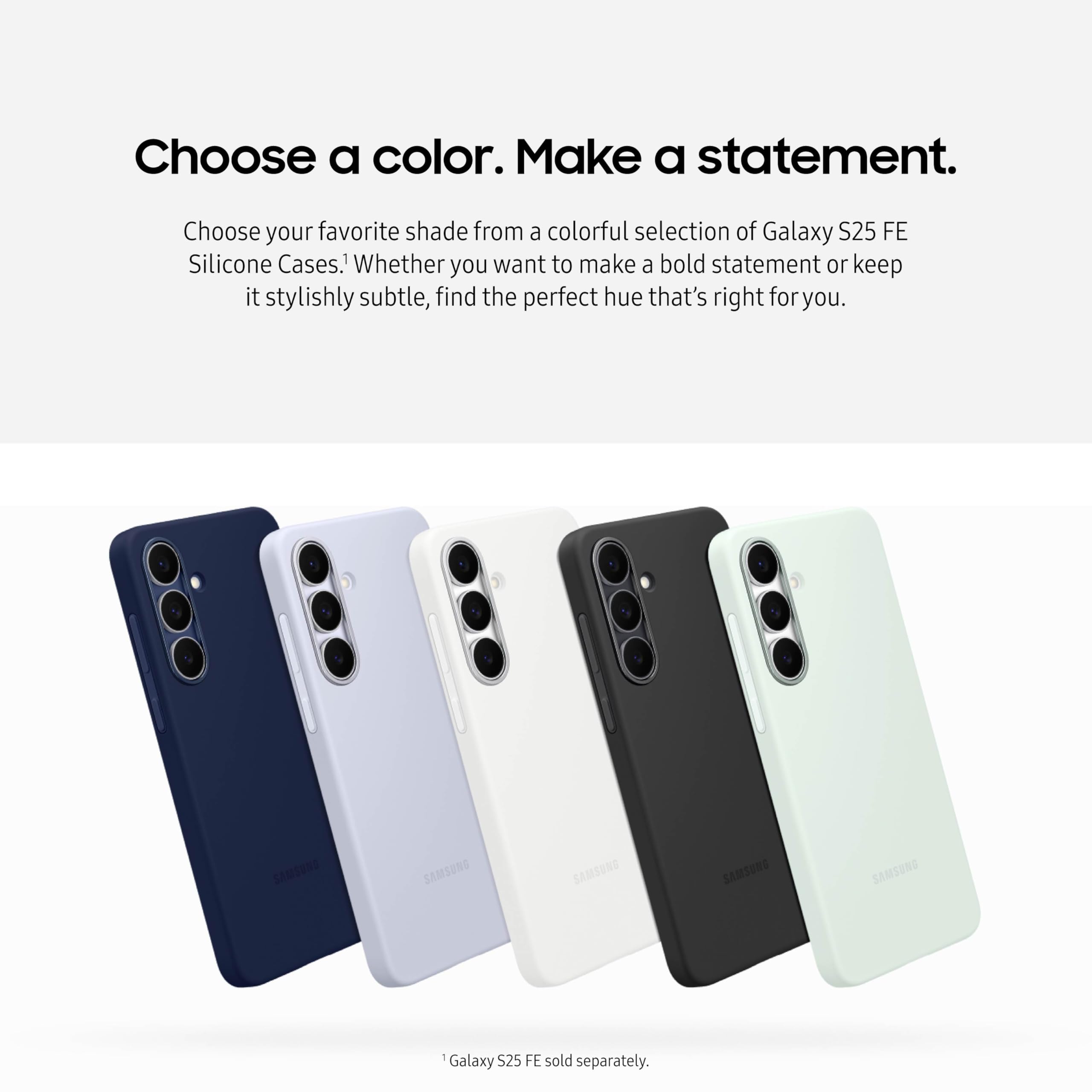 Samsung Galaxy S25 Fe Silicone Phone Case, Colorful Phone Cover, Functional, Comfortable Design, Easy To Hold, Us Version, Dark