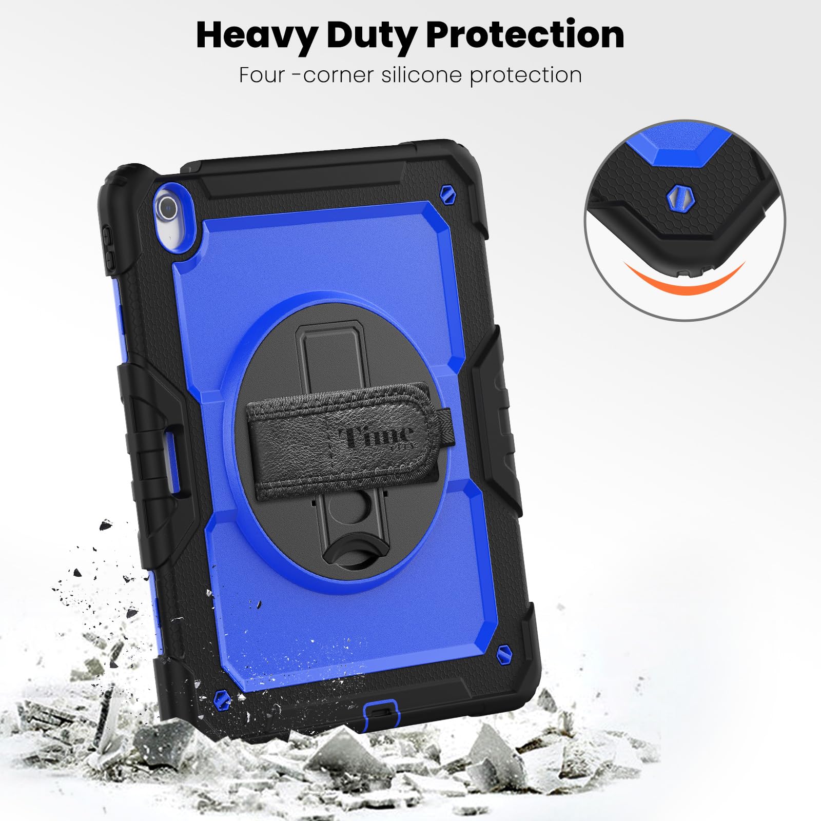 Timecity Case For Ipad Air 13 Inch M2 2024 (Model: A2898, A2899, A2900) With Built In Screen Protector, 360 Rotating Stand, Adju