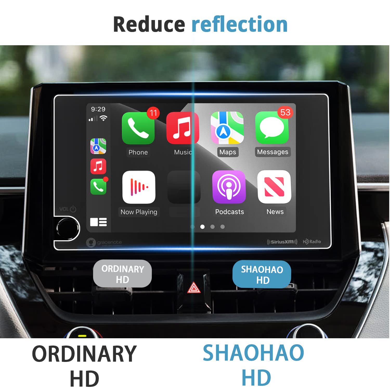 Shaohao For 2025 Toyota Corolla Hatchback Screen Protector 8 Inch Fit For 2023 2024 Toyota Corolla & 2023 2024 2025 Corolla Hatchback Accessories Tempered Glass Screen Protector Scratch Resistant