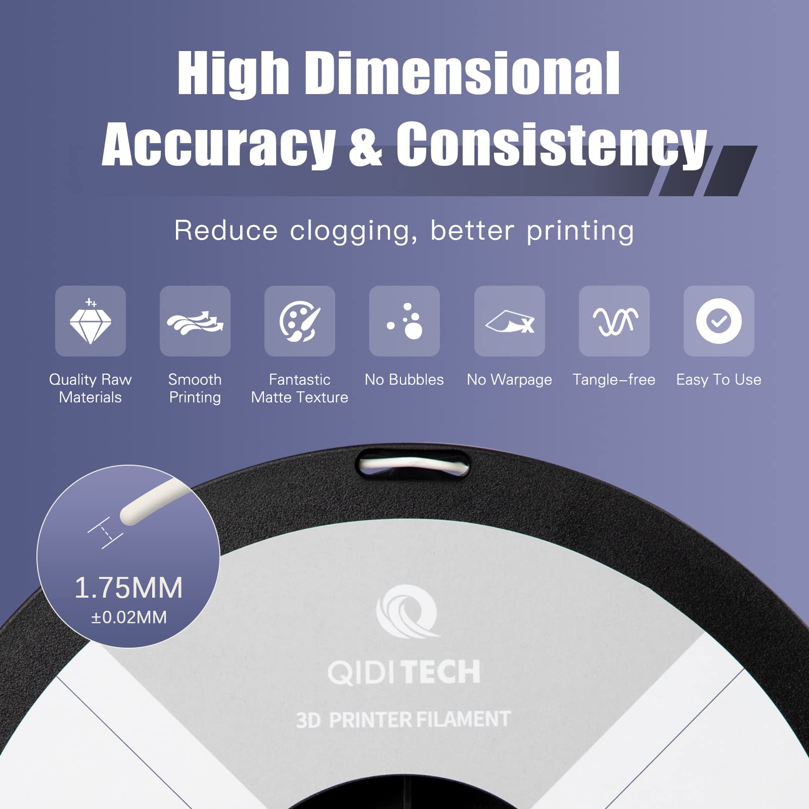 R Qidi Technology Matte Pla Filament 1.75Mm, 3D Printer Filament Pla Rapido Matte 1Kg Spool (2.2Lbs), Suitable For Hyper Speed P