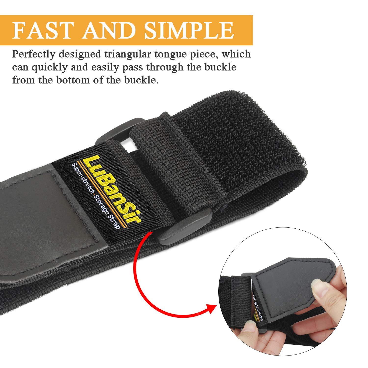 Lubansir Cinch Straps, 1'' X 6'' (10 Pack) Elastic Hook And Loop Fastening Cable Strap For Extension Cord, Cable, Cord Wrap And