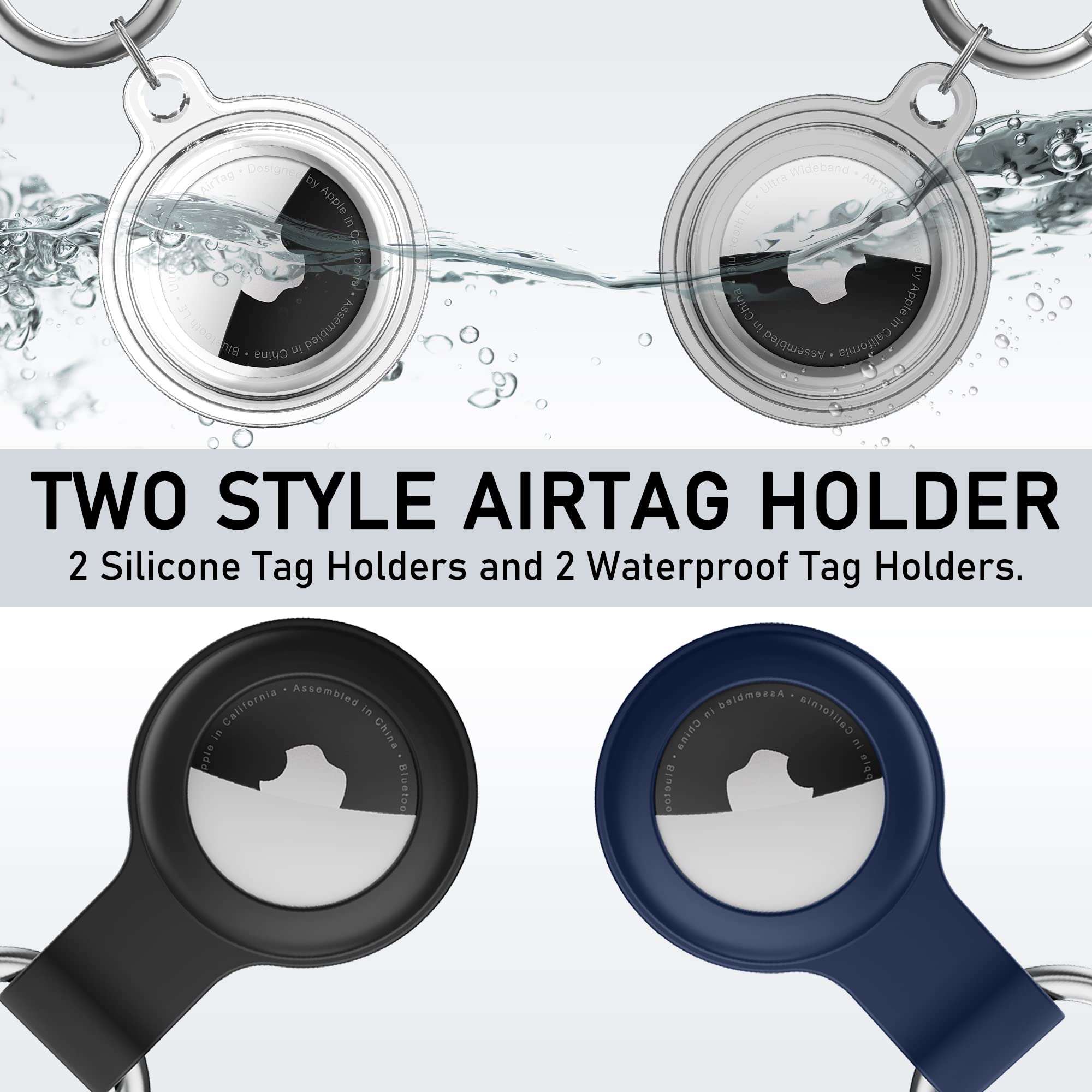 Waterproof Holder For Airtag, Ddj 4 Pack Airtag Keychain, Airtag Case For Dog Collar, Luggage, Keys, Full Body Anti Scratch Prot