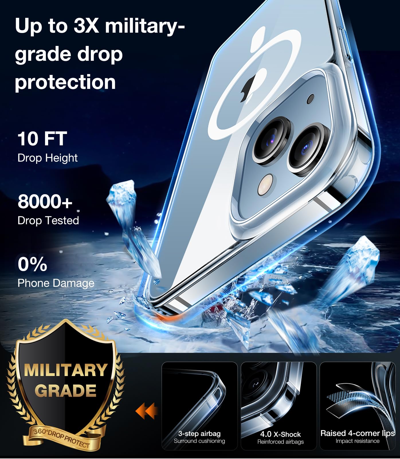 Torras For Iphone 13 Case/Iphone 14 Case, [Compatible With Magsafe][Exceeded Military Grade Protection & Durable] Magnetic Shock