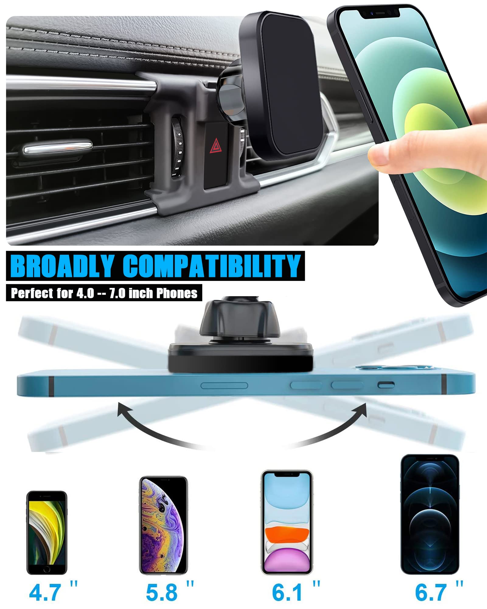 Ve Ve Power Car Phone Holder, Air Vent Phone Stand, Auto Dashboard Car Mount For Mazda Cx5 2017 2018 2019 2020 2021 2022 2023 20