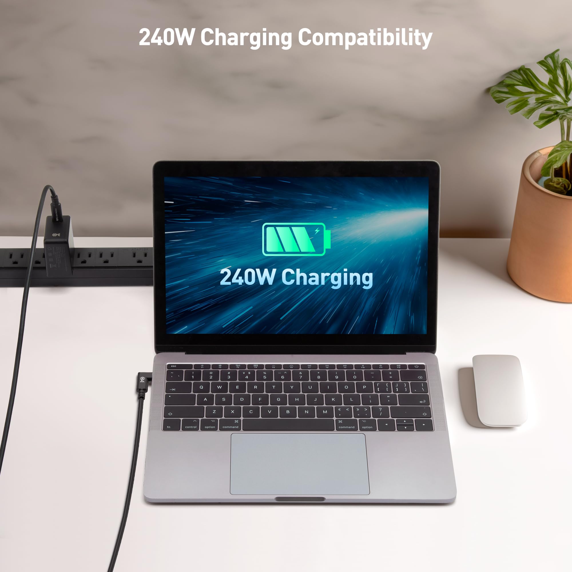 Cable Matters 20Gbps Right Angle USB 4 Cable 9.8ft, Supports Up to [8K@30Hz / 4K@120Hz Video, 240W Charging, 20Gbps Data Transfer] Compatible with Thunderbolt 4 Cable, MacBook Pro, XPS, Surface Pro