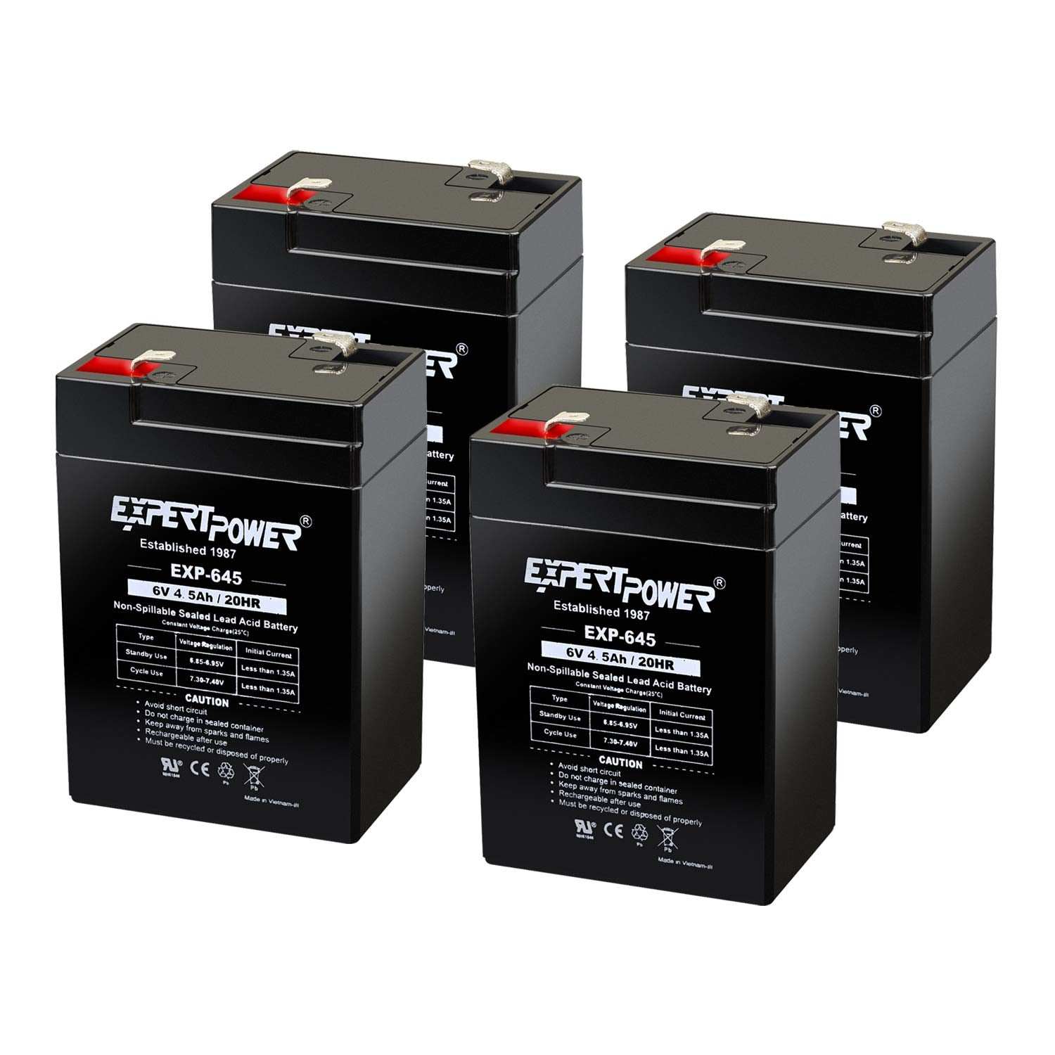 Expertpower 6 Volt 4.5 Amp Rechargeable Battery (4 Pack)