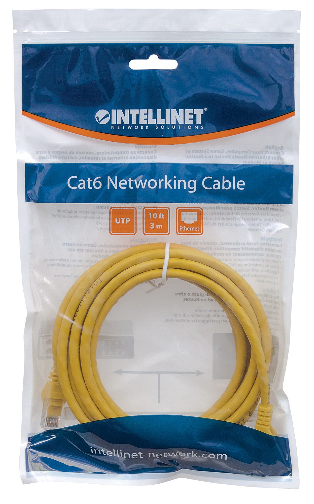 Intellinet Network Solutions Cat6 Rj 45 Male/Rj 45 Male Utp Network Patch Cable, 3 Feet (342346)