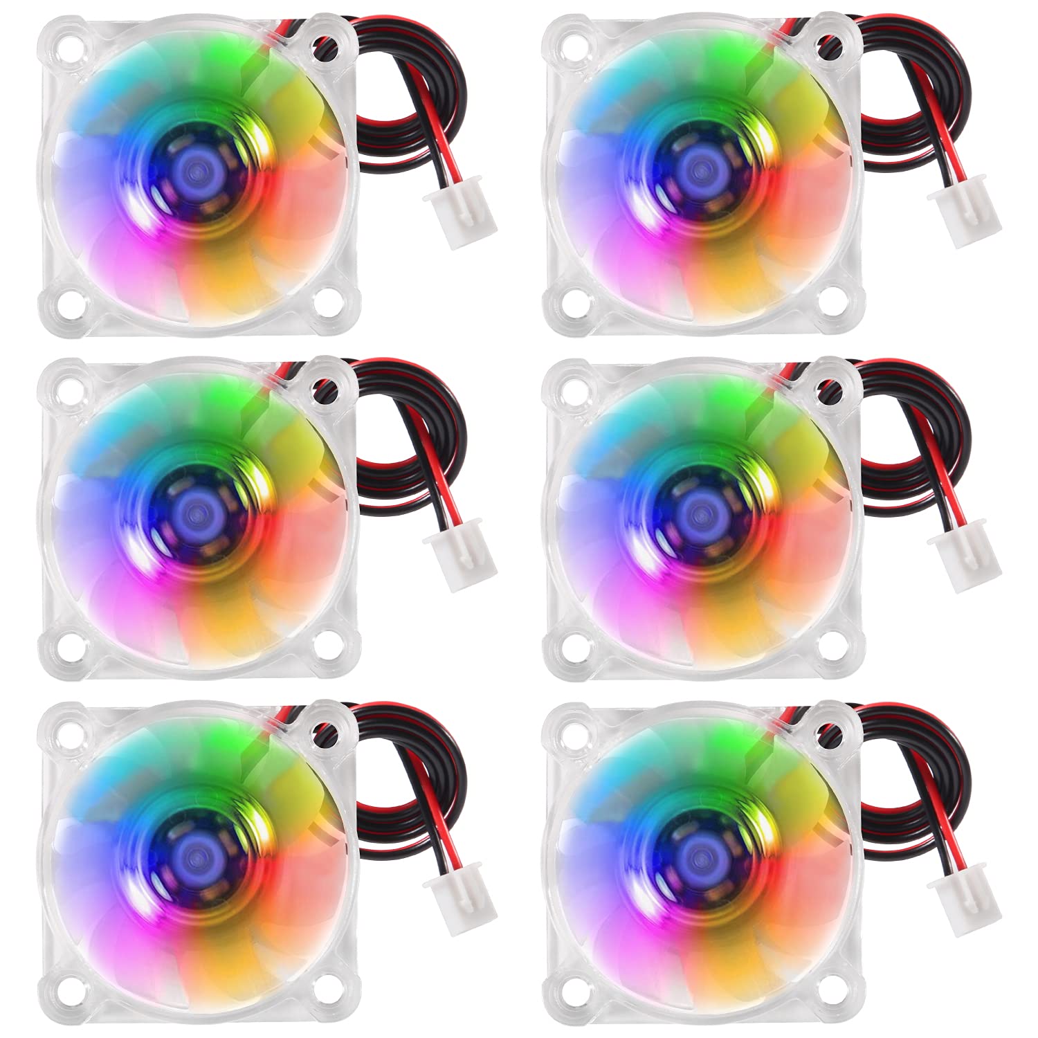 Aediko 6Pcs 4010 Fan 3D Printer Fan Dc 12V Mini Brushless Cooling Fan 40X40X10Mm Hydraulic Bearing Fan Rgb Led With 2 Pin Termin