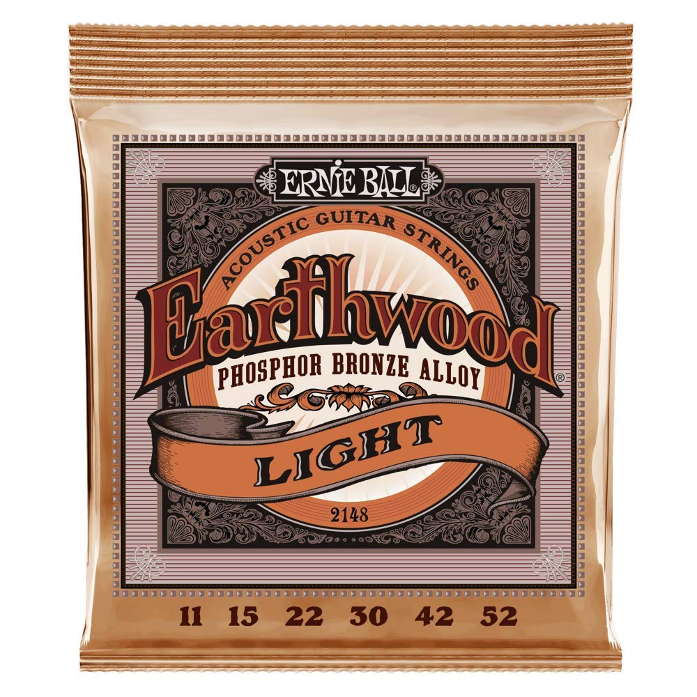 Ernie Ball Earthwood Light Phosphor Bronze Acoustic Guitar Strings, 11 52 Gauge (P02148)
