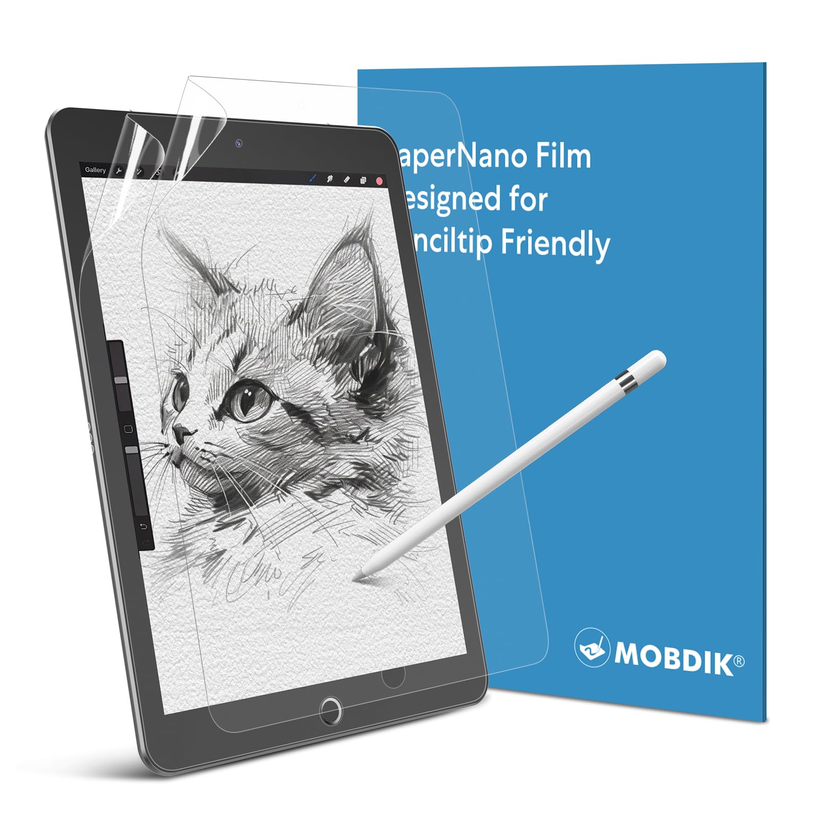 MOBDIK 2 PACK Paperfeel Screen Protector Compatible with iPad Air 3 2019 / iPad Pro 10.5 2017, Matte Film, Anti Glare, Less Fing