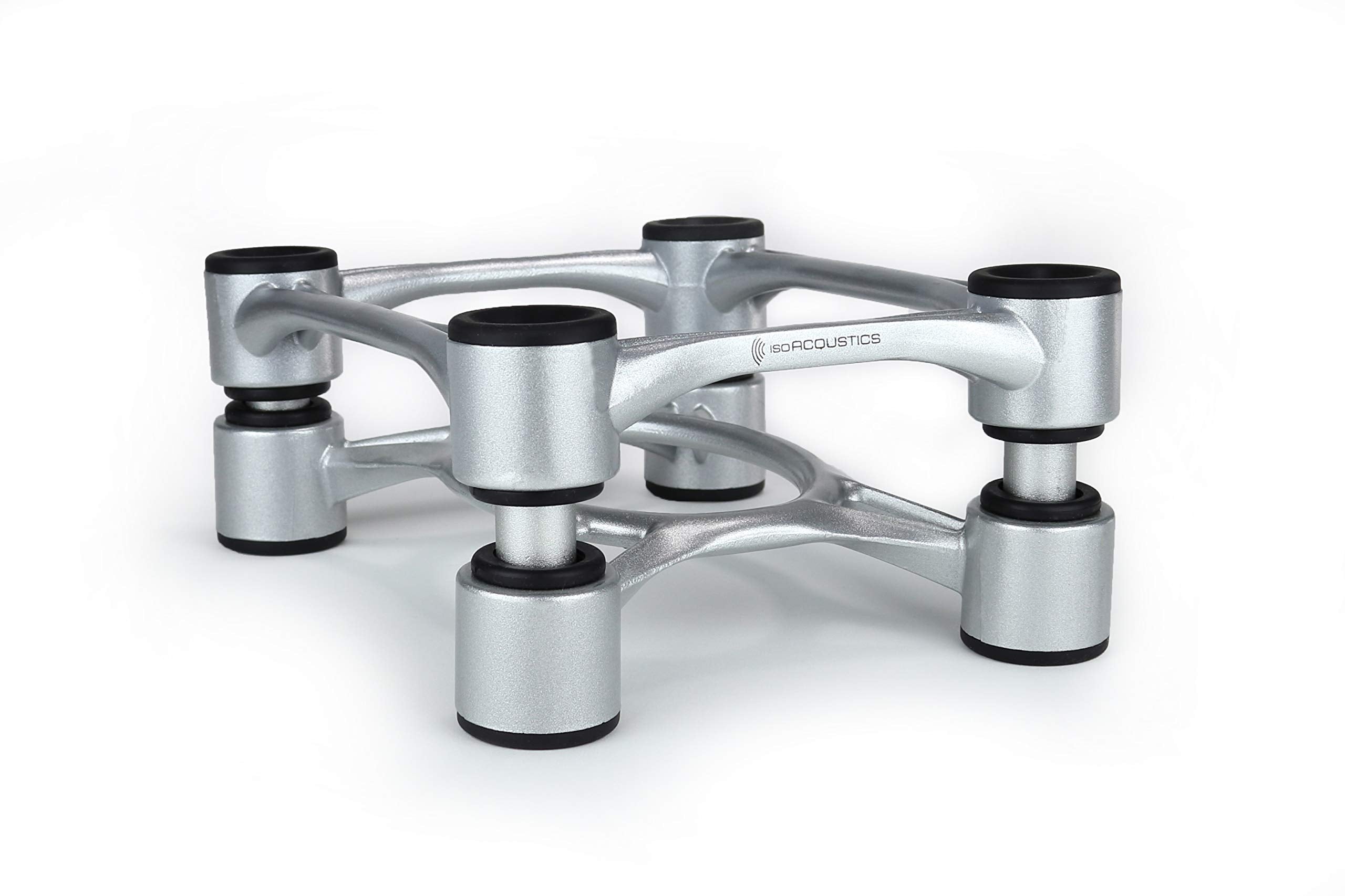 Isoacoustics Aperta Series Isolation Speaker Stands With Tilt Adjustment: Aperta (6.1 X 7.5) Silver Pair