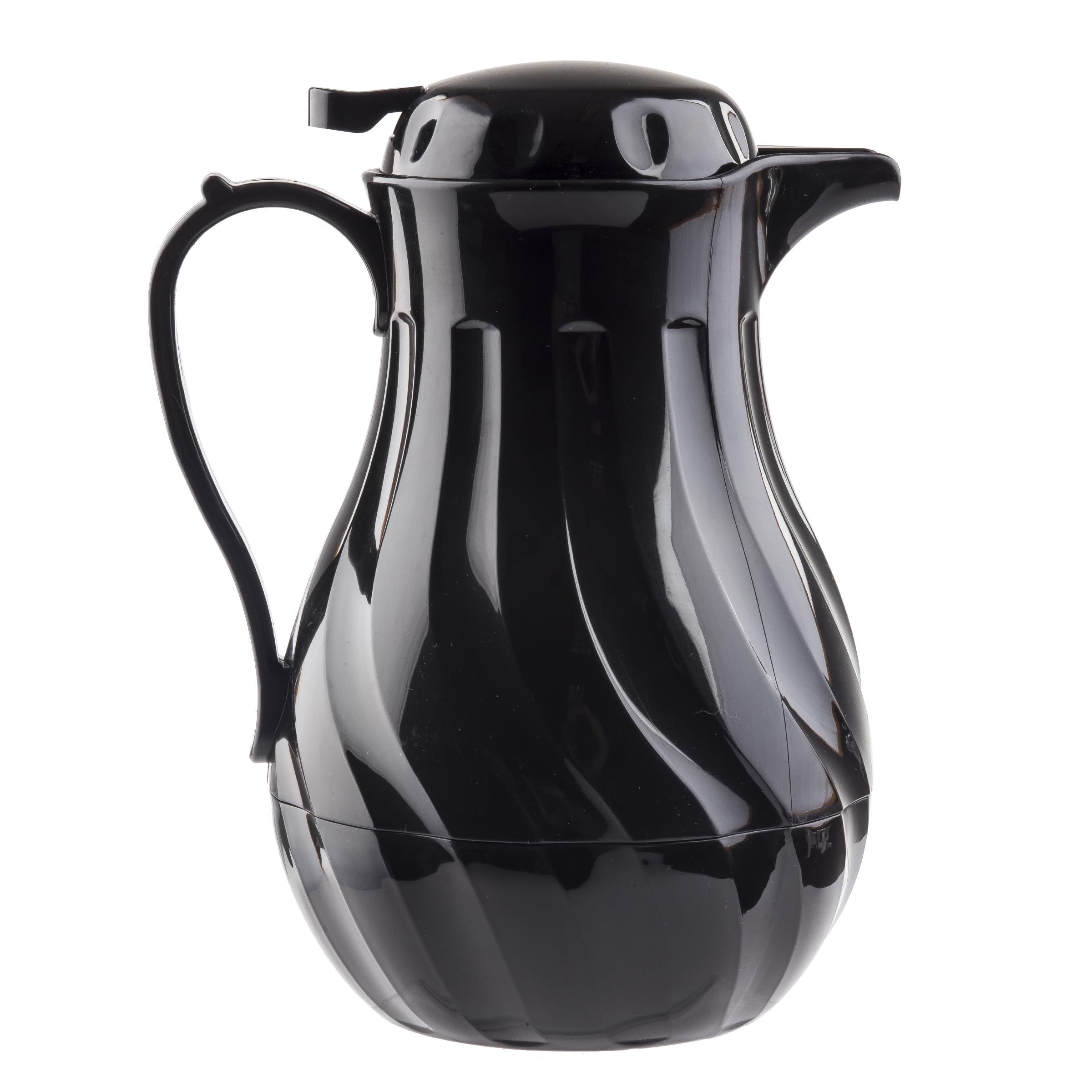 Tablecraft Insulated Coffee Server, Tea and Hot Water Beverage Dispenser, Swirl Thermal Triple Wall Serving Pitcher, Commercial 