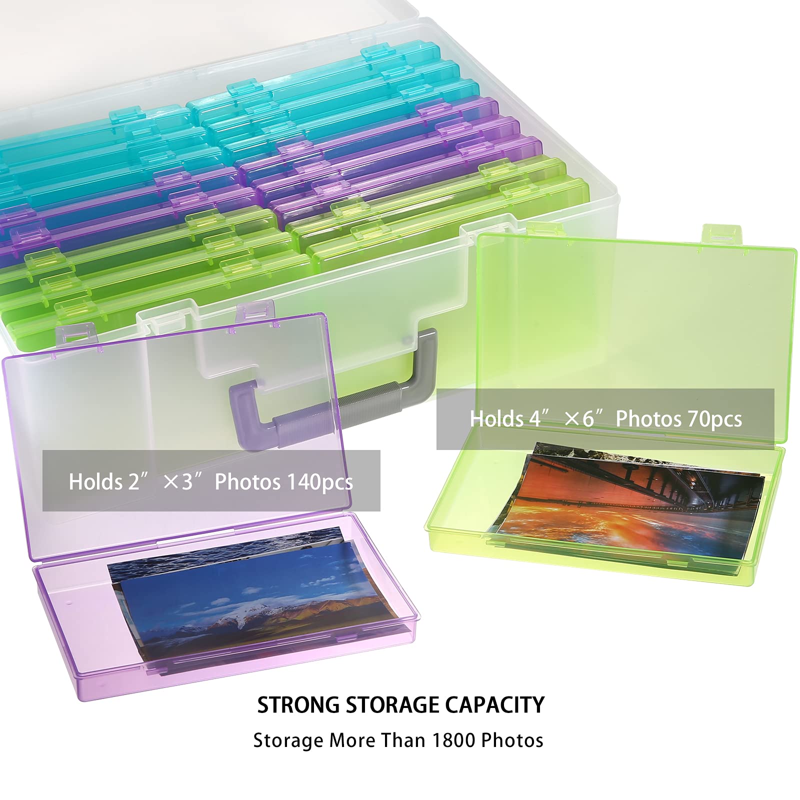 Photo Storage Box 4X6, 18 Inner Extra Large Photo Case Large Photo Organizer Acid Free Photo Box Storage Photo Keeper Photo Stor