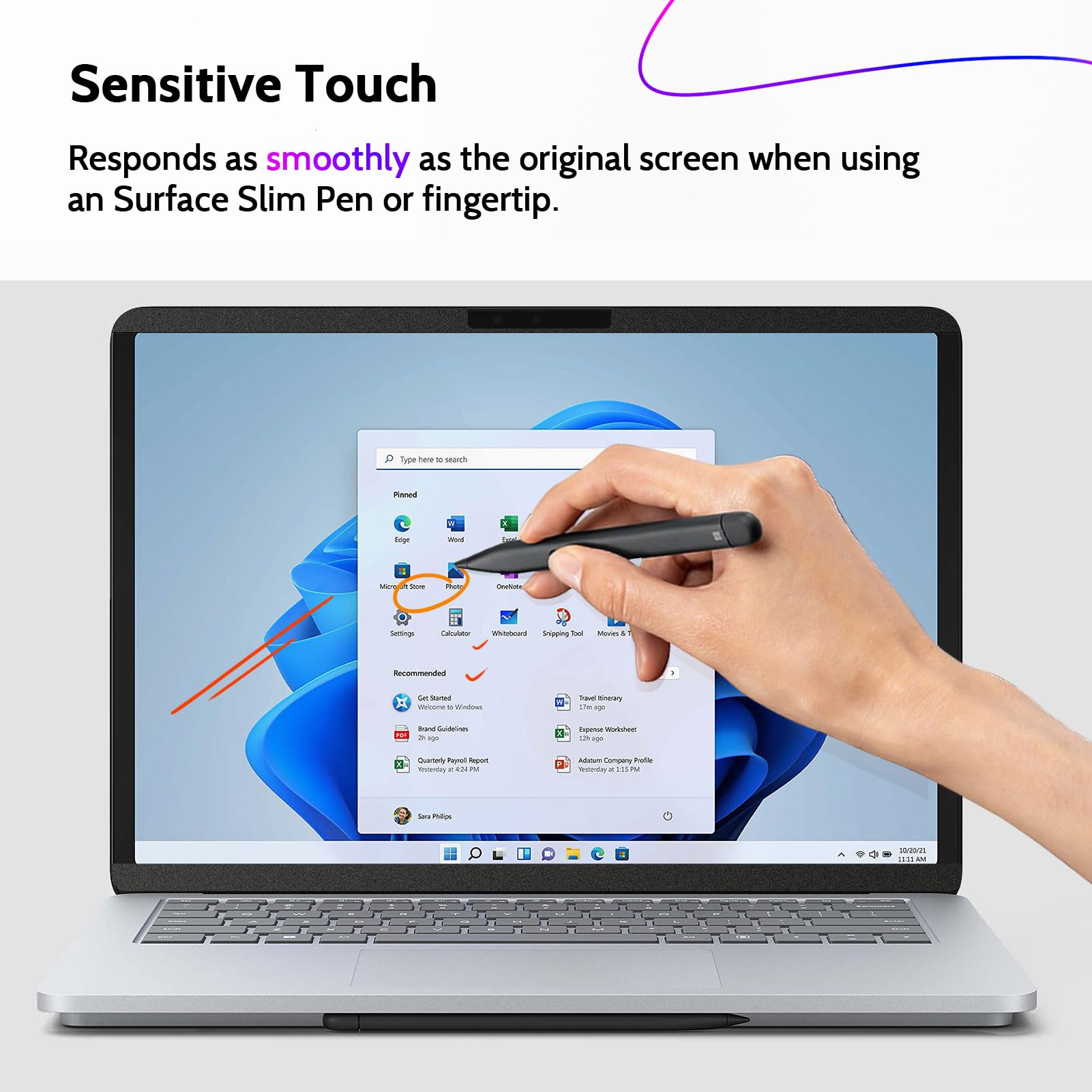 Peslv Magnetic Privacy Screen For Microsoft Surface Laptop Studio 2/1 14.4 Inch, Removable Anti Blue Light Glare Filter, Black S