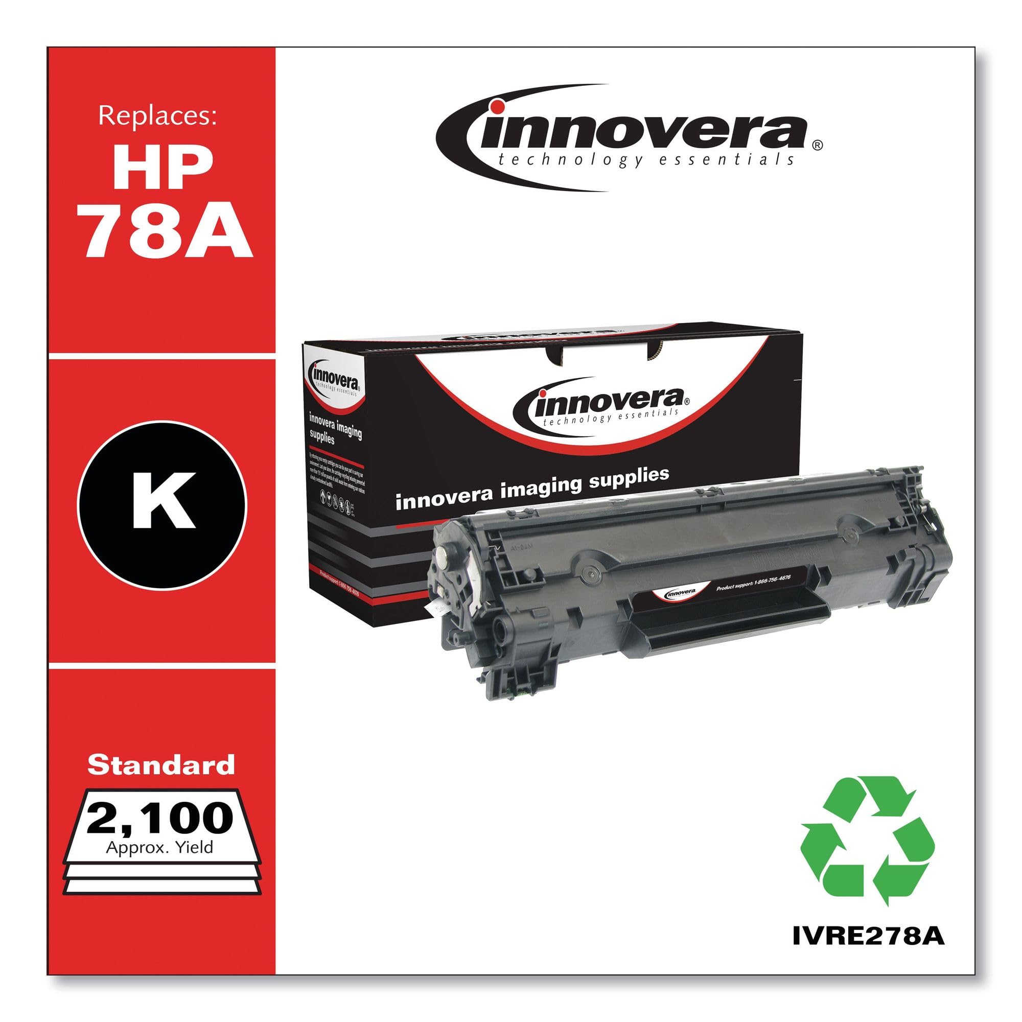 Innovera Remanufactured Black Toner, Replacement For 78A (Ce278A), 2,100 Page Yield