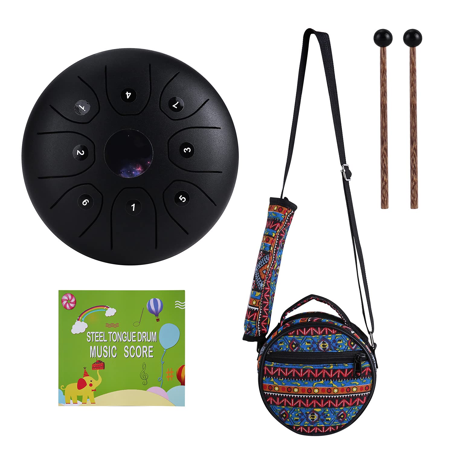Homgee 5.5 Inches Mini Steel Tongue Drum 8 Notes CKey Handpan Drum Steel Po et Drum Percussion Instrument wi Mallets Carry Bag 