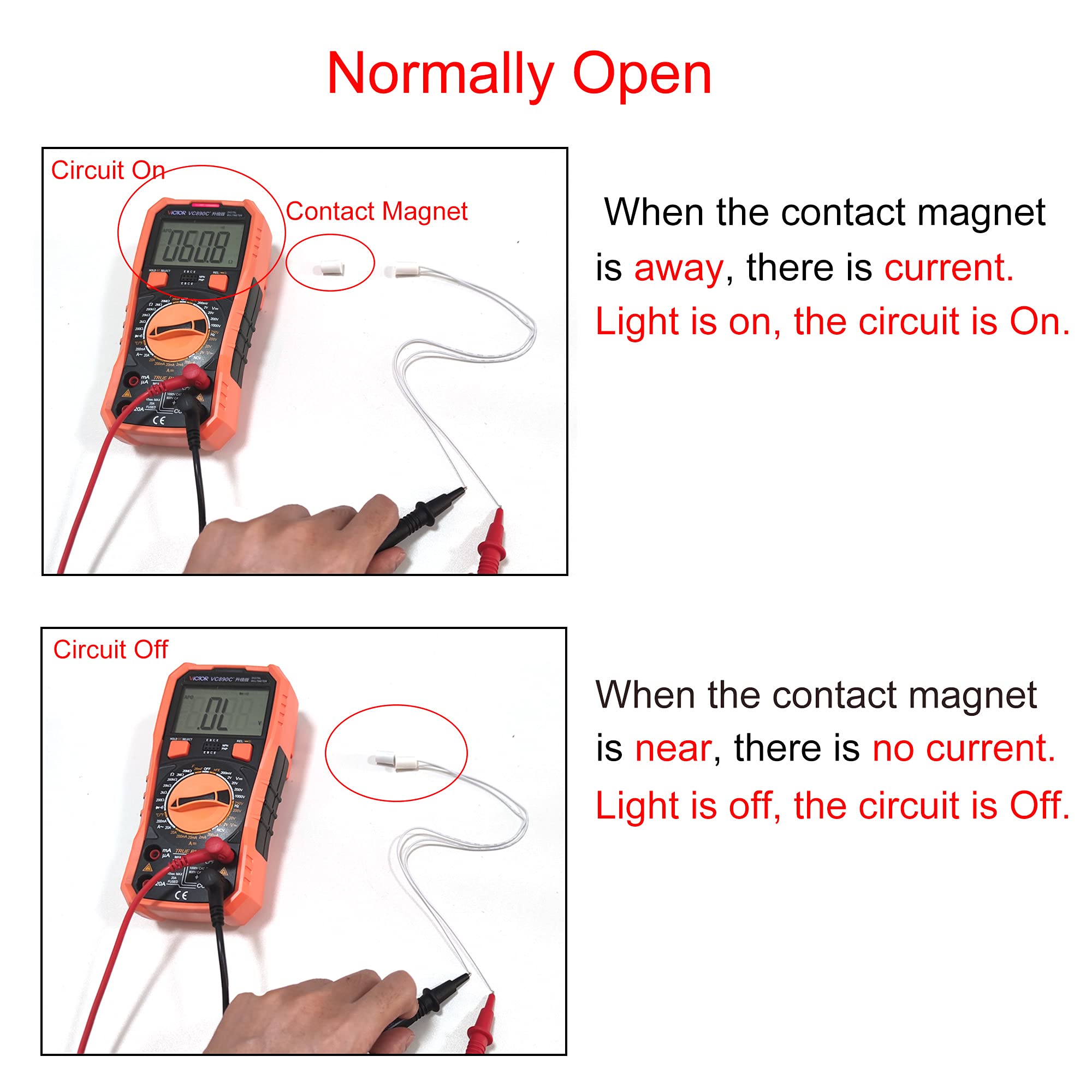 Victorshome Magnetic Reed Switch Rc 33 No Recessed Wired Window Door Contact Sensor For Home Security And Burglar Alarm Systems