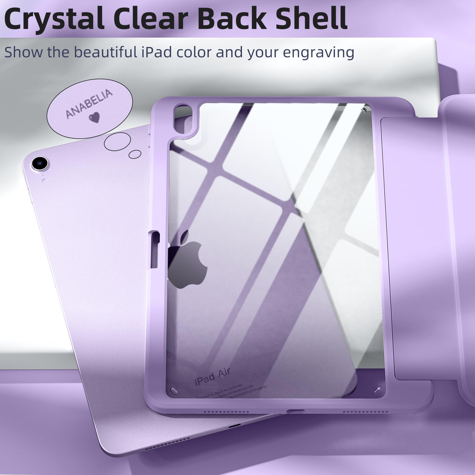 Wenlaty Case Compatible With Ipad Air 6Th Generation 11 Inch Case (M2) 2024, Ipad Air 5Th/4Th Generation Case (2022/2020) 10.9 I