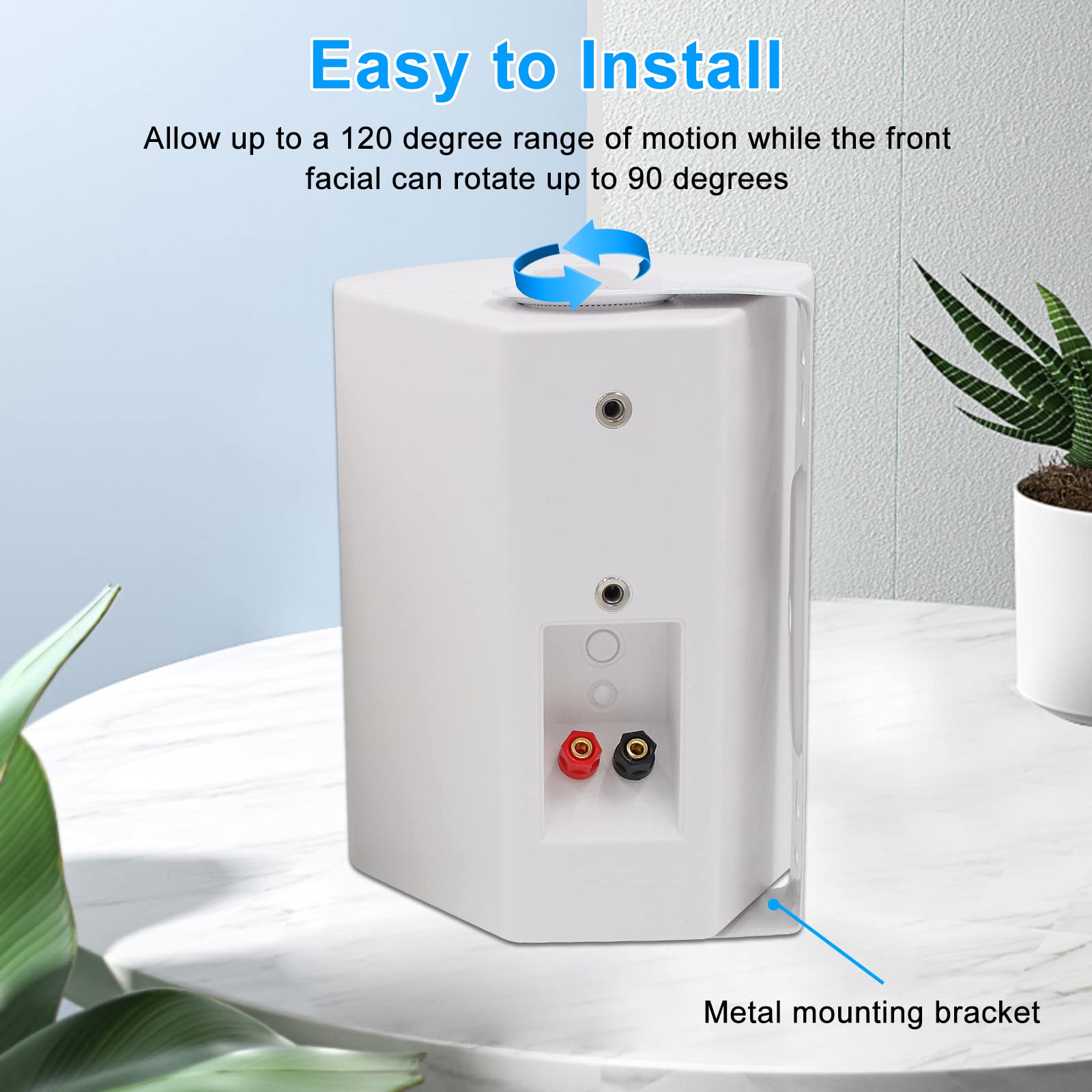 Studiofinix 6.5 Inch Passive Indoor Outdoor Speakers Wired Waterproof With 800Watts, Wall Mount Speakers,For Patio,Covered Porch