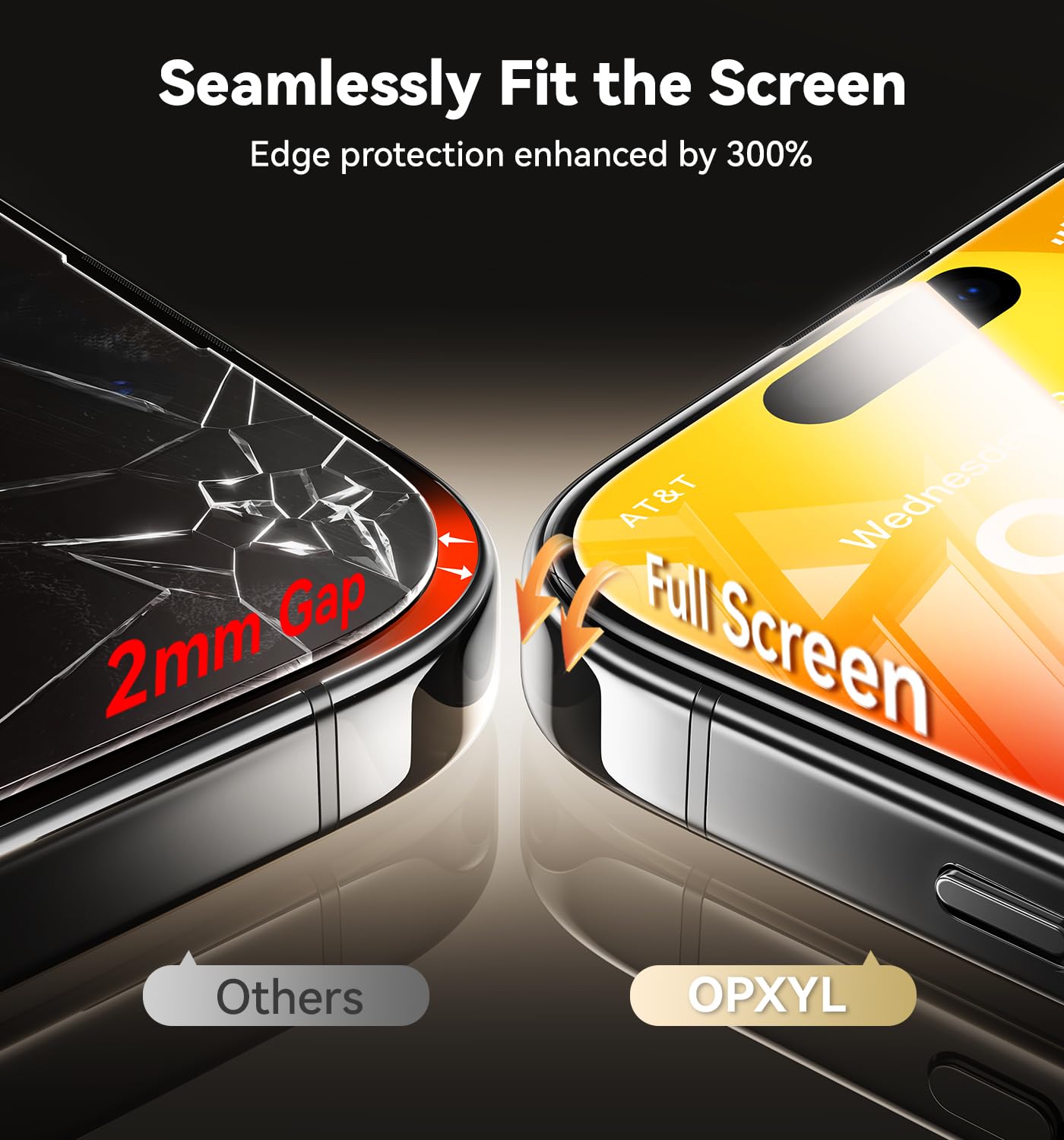 Opxyl Unbreakable 9H+ Glass For Iphone 15 Pro Max Screen Protector [Military Grade Shatterproof][Full Coverage Protection] Hd Sc