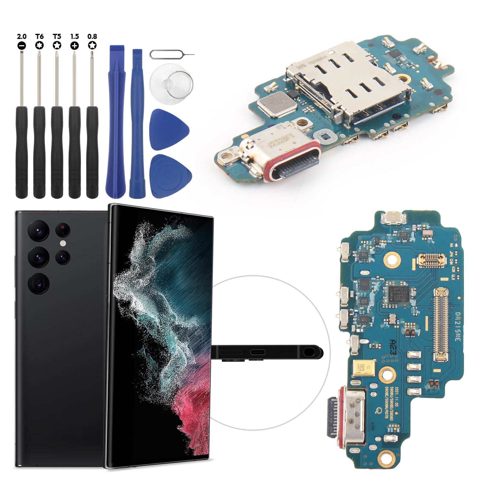 Dock Connector for Samsung Galaxy S22 Ultra Charging Port Flex Cable Replacement for Samsung S22 Ultra 5G SM-S908U SM-S908U1 USB