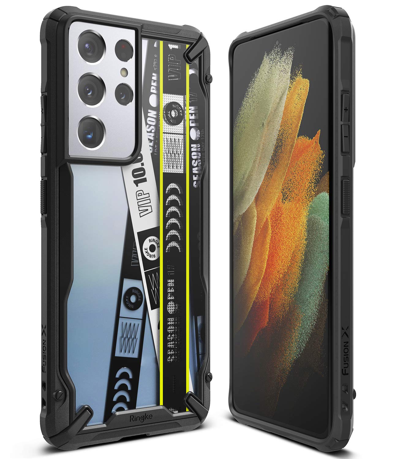 Ringke Fusion X Design Compatible With Galaxy S21 Ultra Case Design Print Heavy Duty Shell   Ticket Band