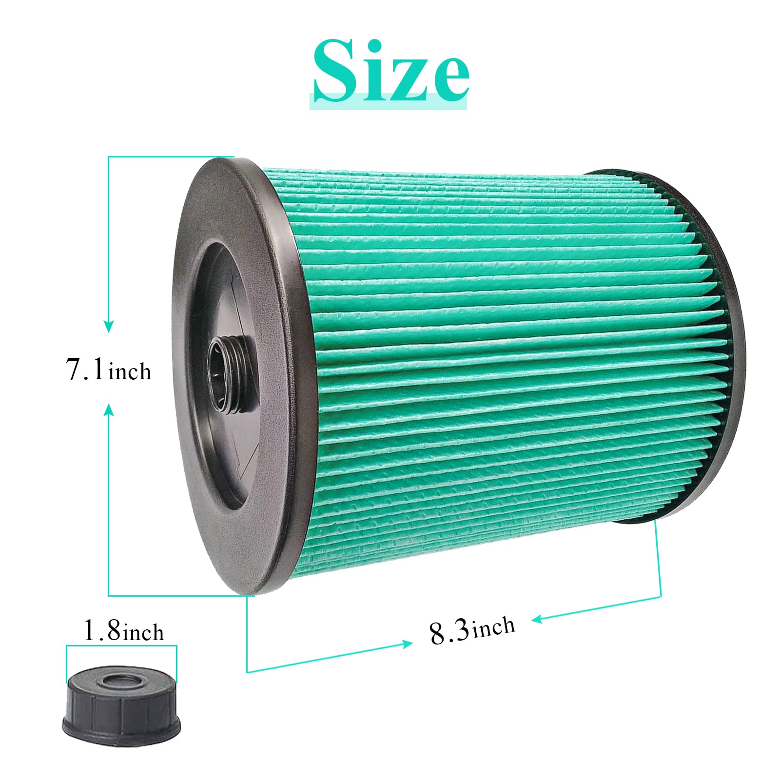 Shop Vac Filters 17912 Filter Replacement For Craftsman 9-17912 Wet/Dry Vacuum Filter, Fit 5 6 8 9 12 14 16 And 32 Gal Vacs