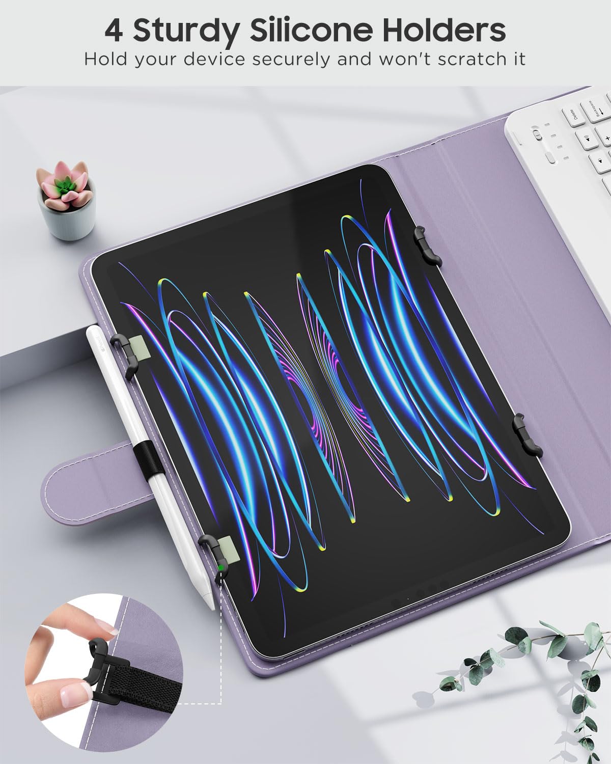 Moko Universal Tablet Case With Qwerty Keyboard For 9,9.7,10.1,10.2,10.4,10.5,10.9,11 Tablet, With Removable Wireless Bluetooth