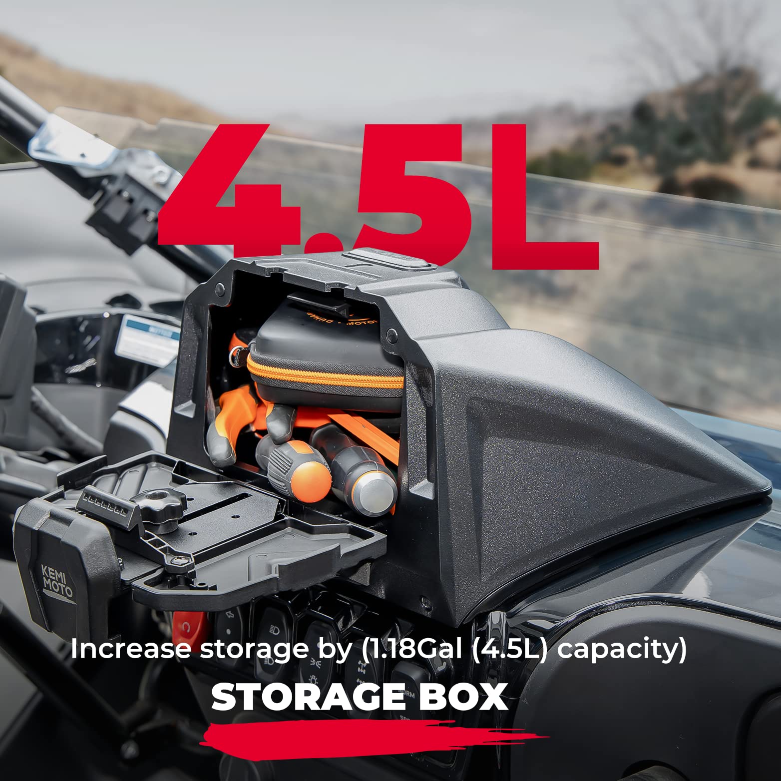 Kemimoto Electronic Device Holder Gps Holder Phone Mount With Storage Box Compatible With 2022 2024 Cfmoto Zforce 950 Ho Ex/ 202