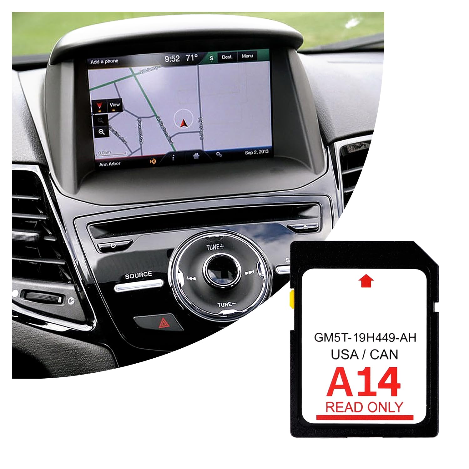 A14 Navigation Sd Card,For Us&Canada Maps Sync Navigation System Sd Card,Gm5T 19H449 Ag Car Gps Navigation Sd Card Compatible Wi