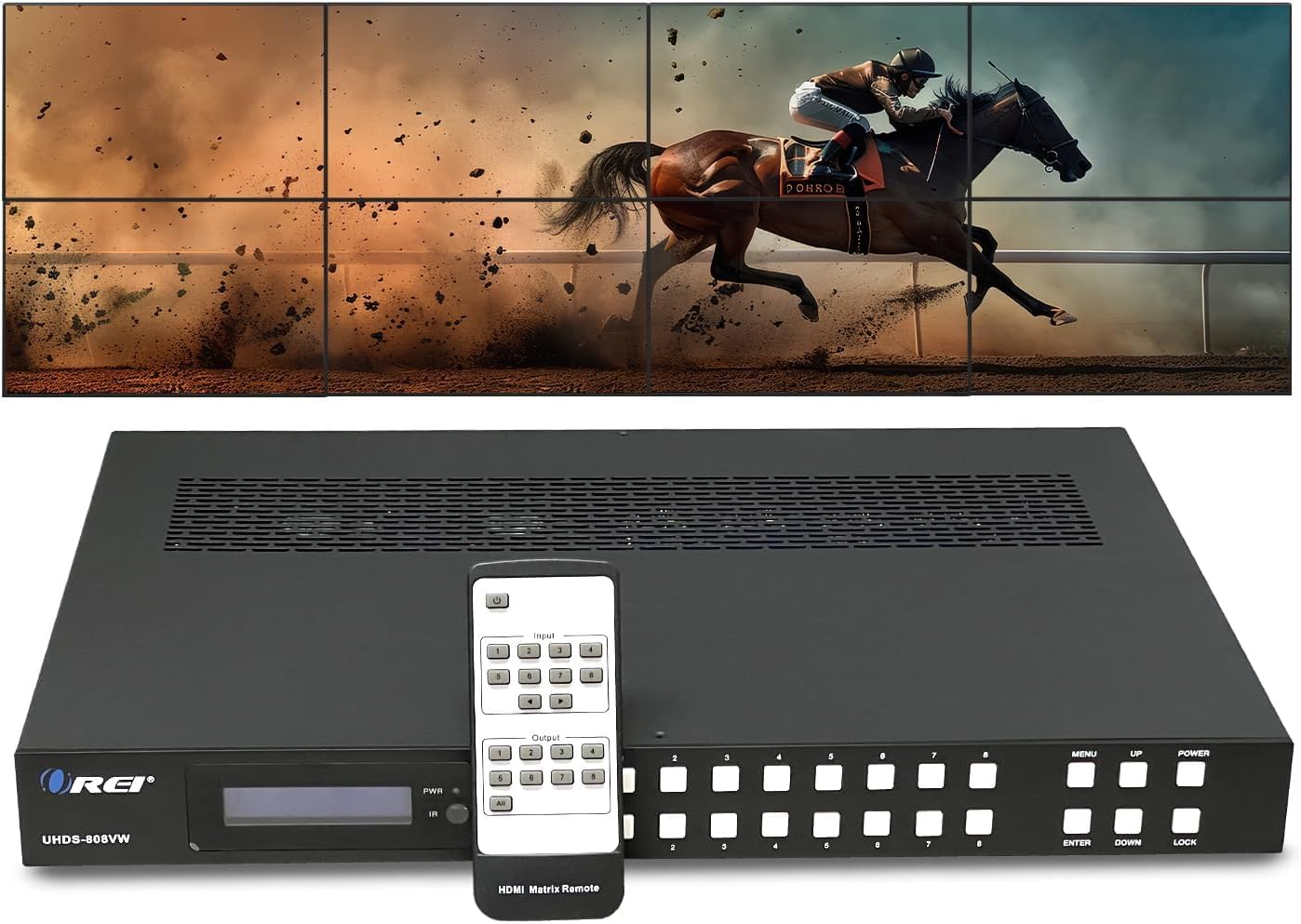 OREI 4K 8x8 Seamless HDMI Matrix Switch Video Wall Controller HDMI Processor Upto 4K 60hz 4:4:4 8-bit - HDMI 2.0, HDCP 2.2, 18 G