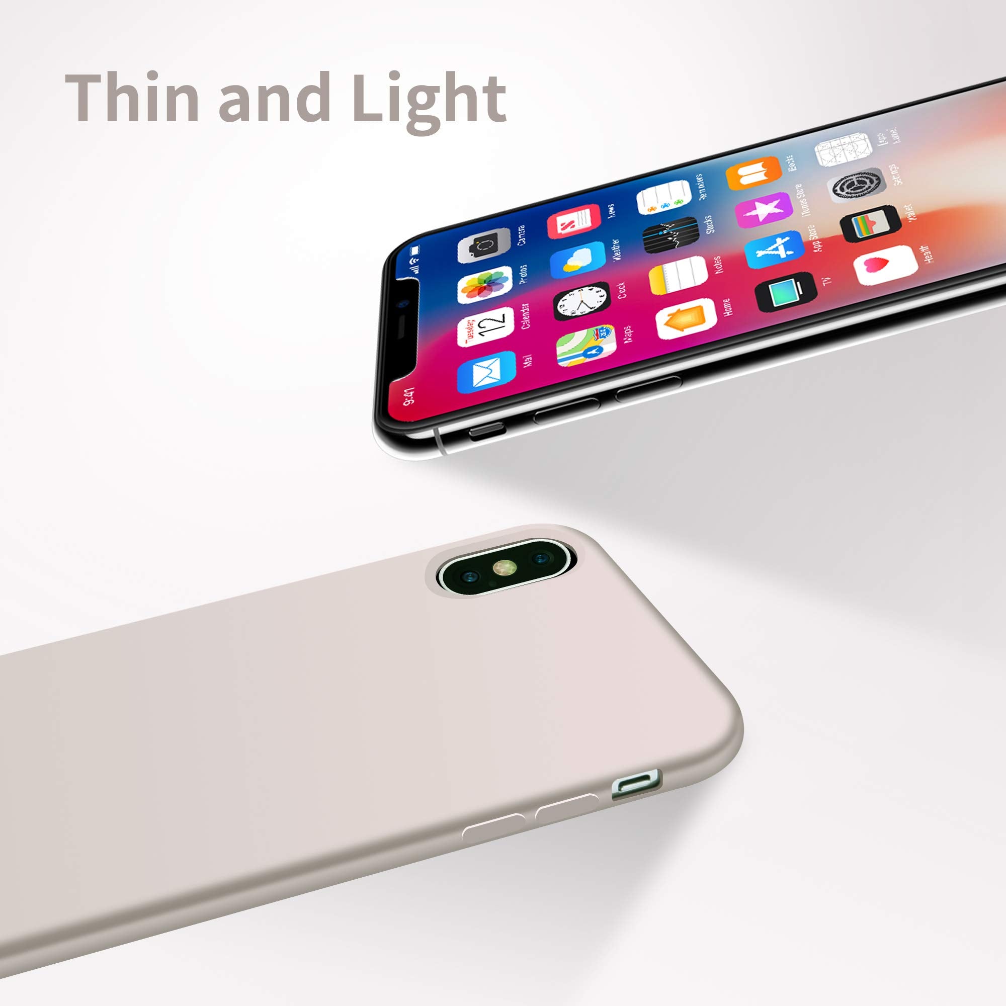 Otofly Compatible With Iphone X/Xs Case,Ultra Slim Fit Liquid Silicone Gel Cover With Full Body Protection Anti Scratch Shockpro