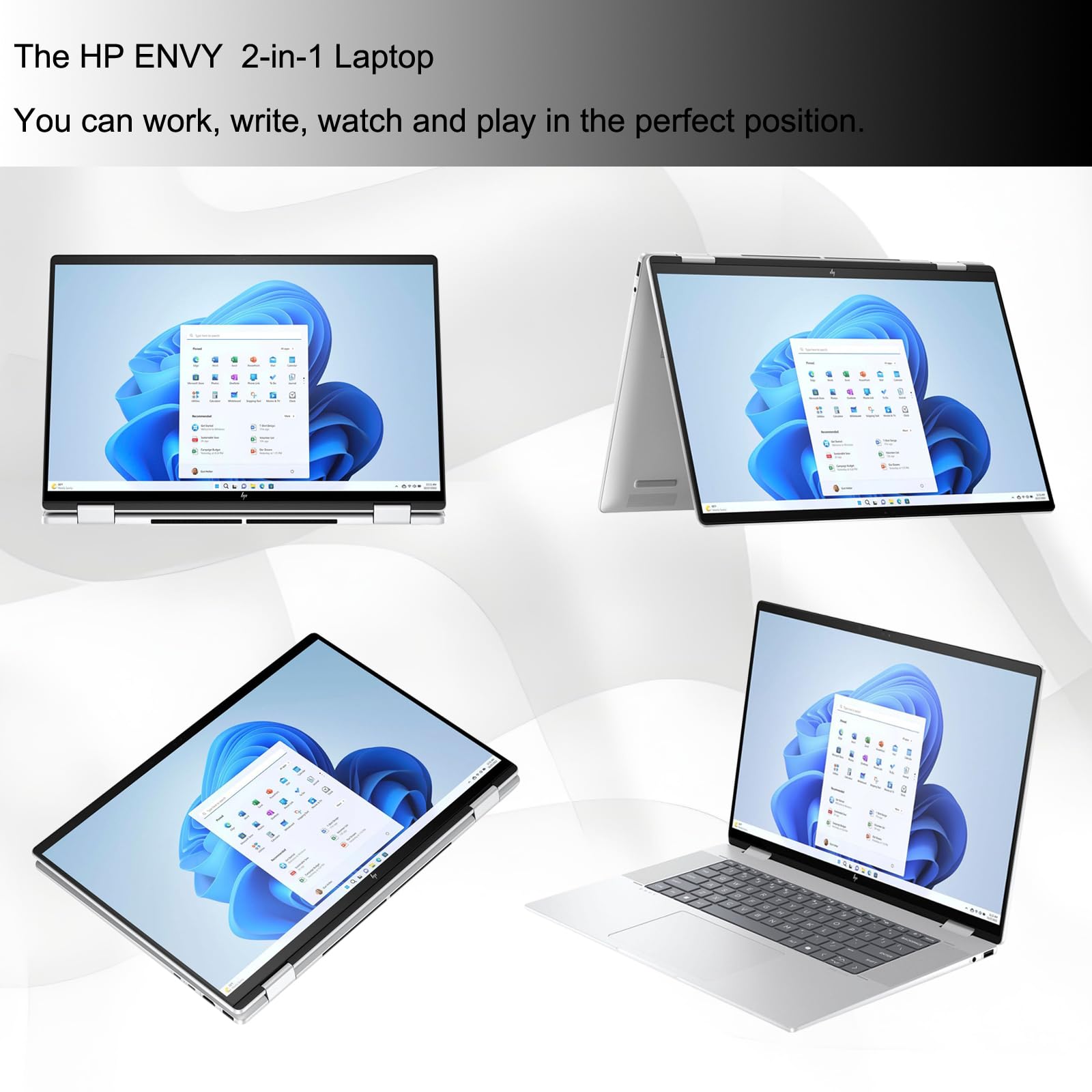 Hp Envy 2-In-1 Laptop, 16'' Wide Ultra Xga (1920 X 1200) Touchscreen, Intel Core Ultra 5-16Gb Memory, 512Gb Pcie Ssd, 5Mp Ir Cam