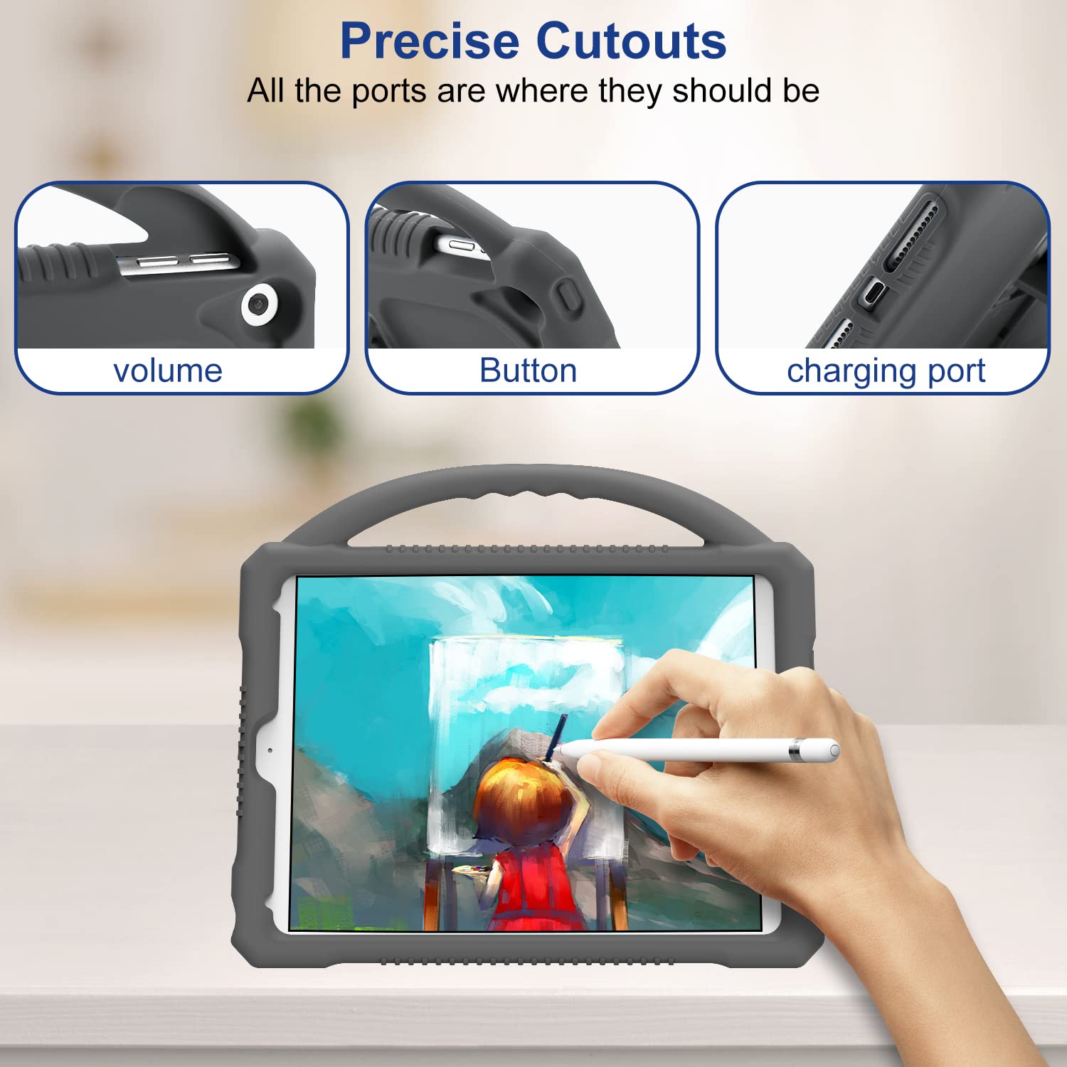 Kids Case For Ipad 10.2 2021/2020/2019,Ipad 9Th 8Th 7Th Generation Case For Kids, Joguiia Premium Silicone Protective Case With