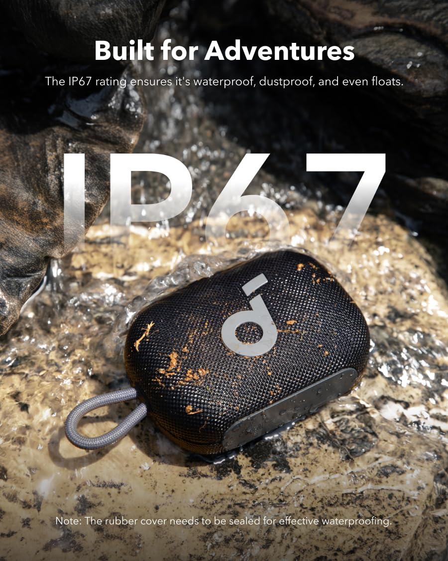 Soundcore Select 4 Go Bluetooth Speaker By Anker, Ultra Portable Shower Speaker, Up To 20 H Playtime, Ip67 Waterproof And Dustpr