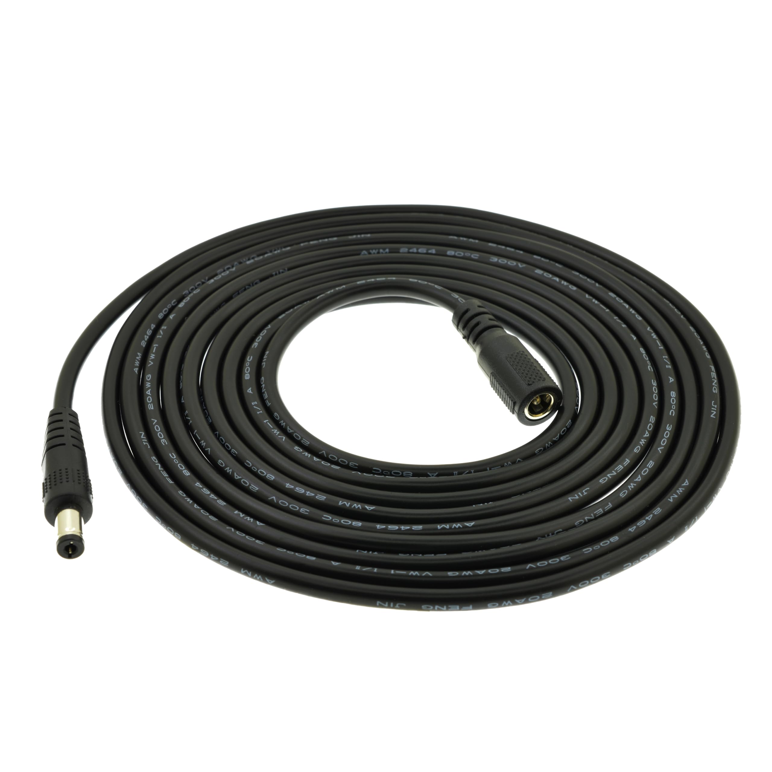 [Real 20Awg] Dc Extension Cord, Yikaien 5.5Mm X 2.1Mm Dc Power Adapter Cable For Security Cameras,Led Strips,Cctv Surveillance,M