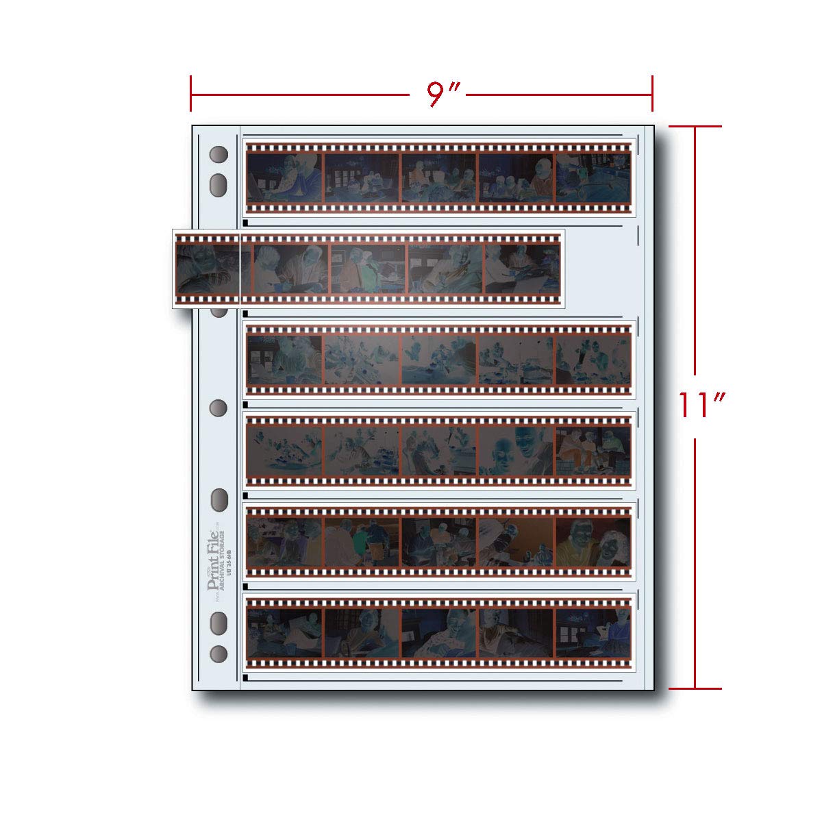 Print File 35Mm Size Archival Storage Pages For Negatives | 6 Strips Of 6 Frames   25 Pack X 2