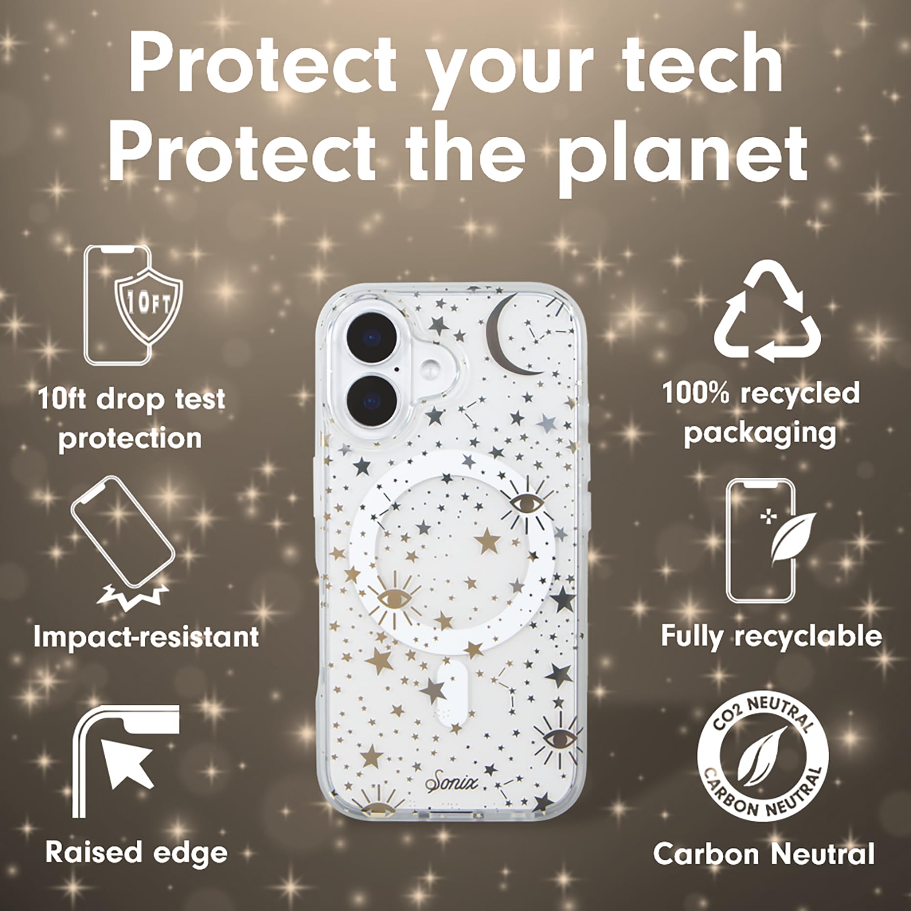 Sonix Case For Iphone 16 | Compatible With Magsafe | 10Ft Drop Tested | Cosmic Stars